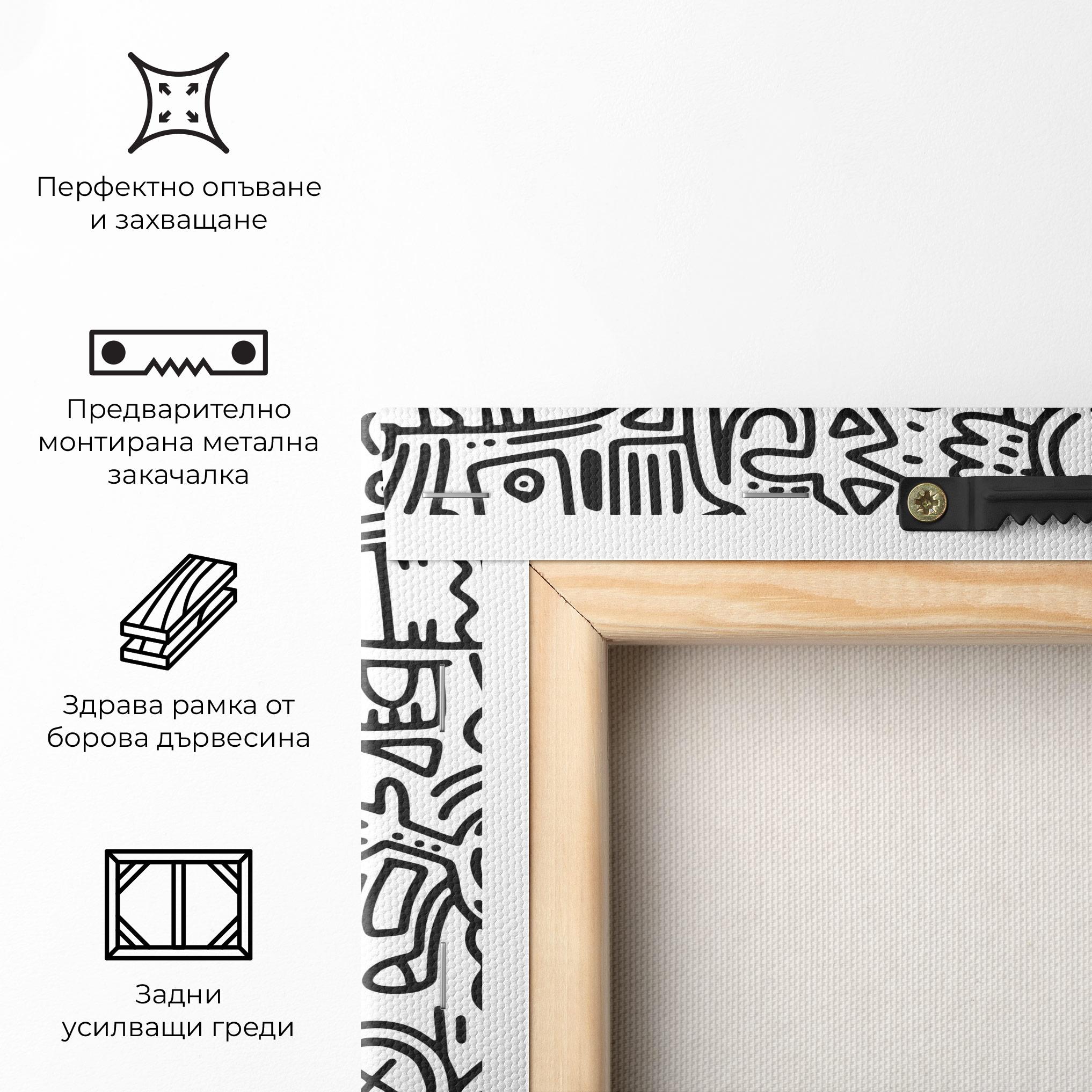 Картина на платно Doodle Black Line mockup 5