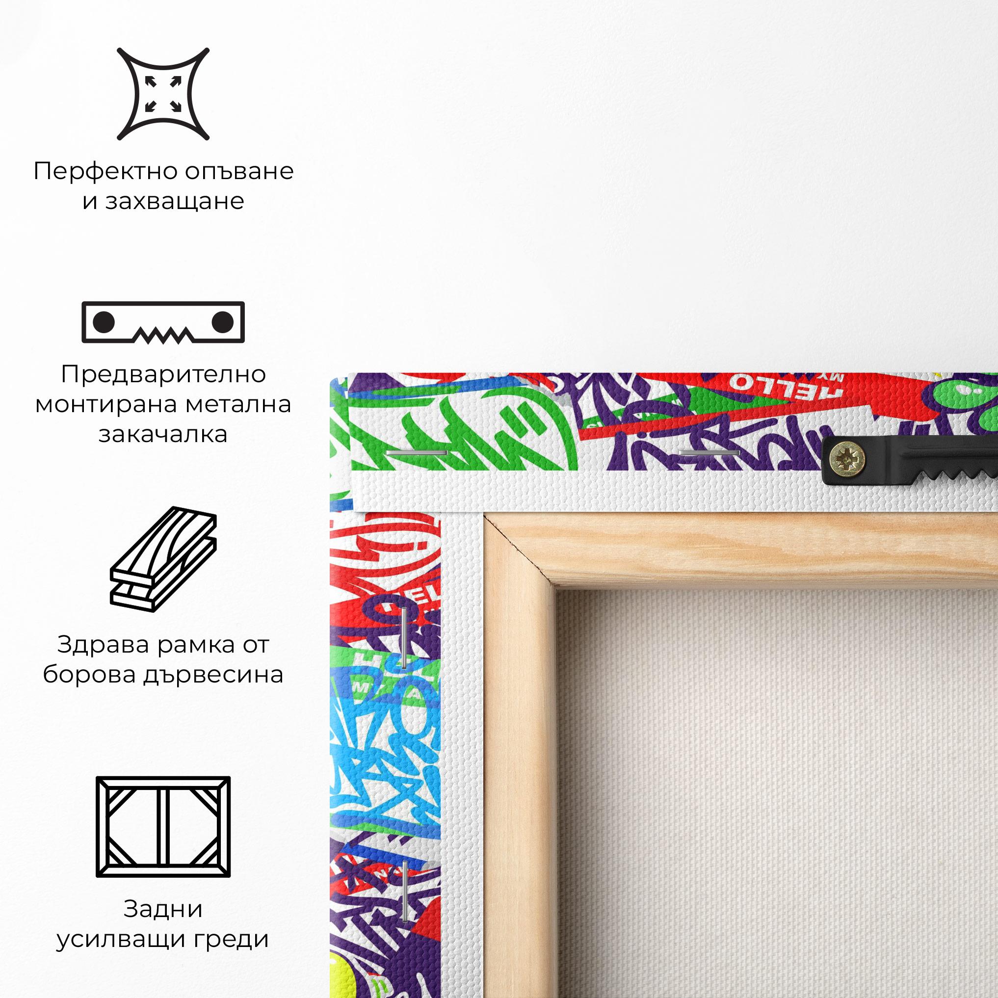 Картина на платно Hello Graffiti Name mockup 5
