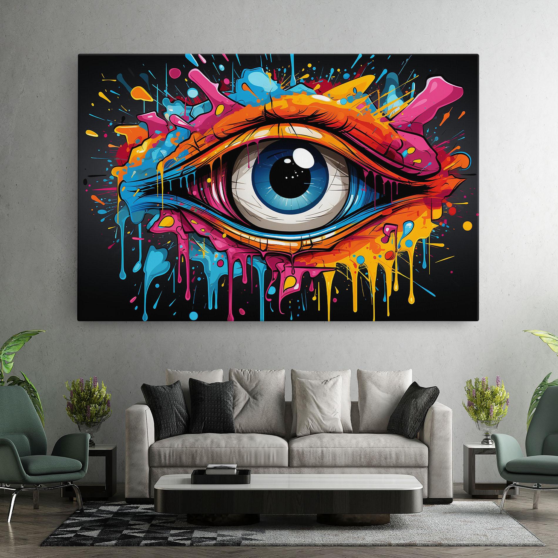 Картина на платно Graffitistyle Eye mockup 7
