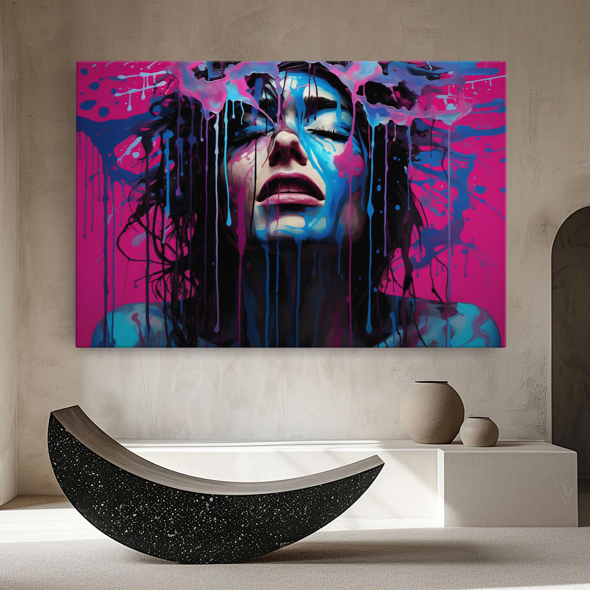 Картина на платно Blue Pink Woman mockup 8