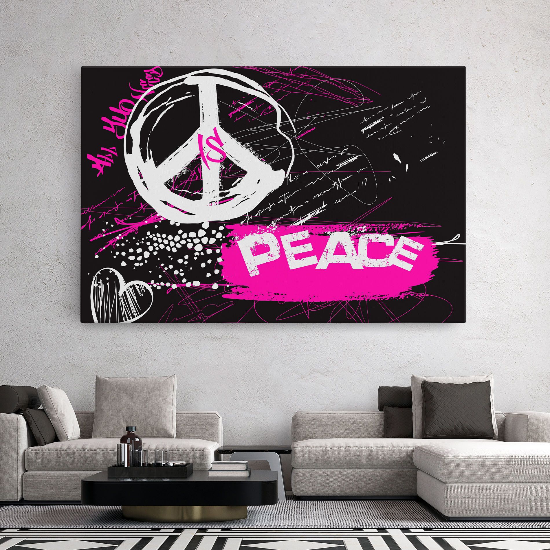 Graffiti Pink Peace mockup 2