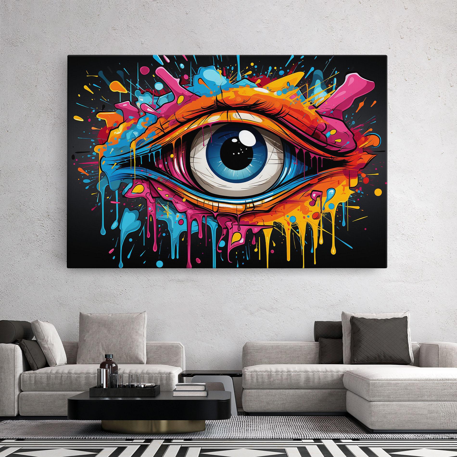 Картина на платно Graffitistyle Eye mockup 2