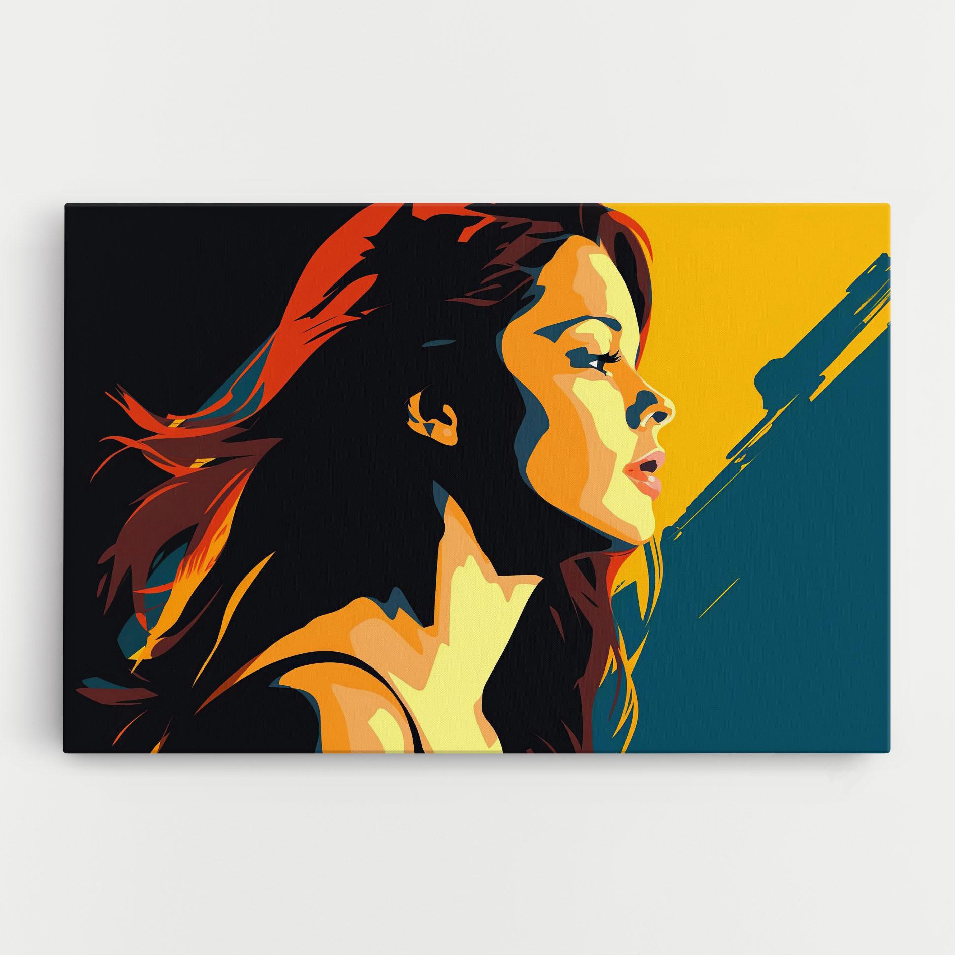 Картина на платно Blue Yellow Pop Art mockup 0