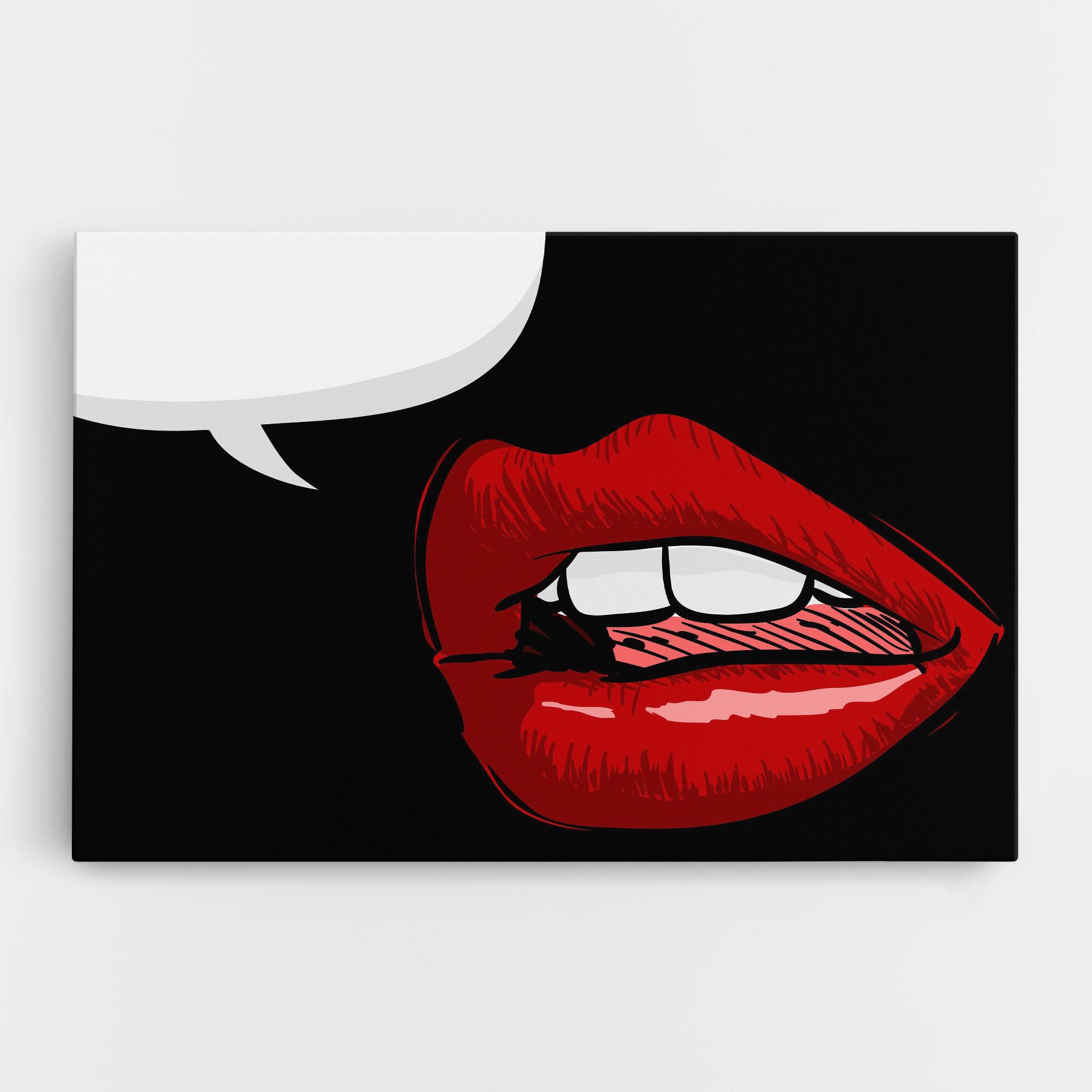 Картина на платно Pop Red Lips mockup 0