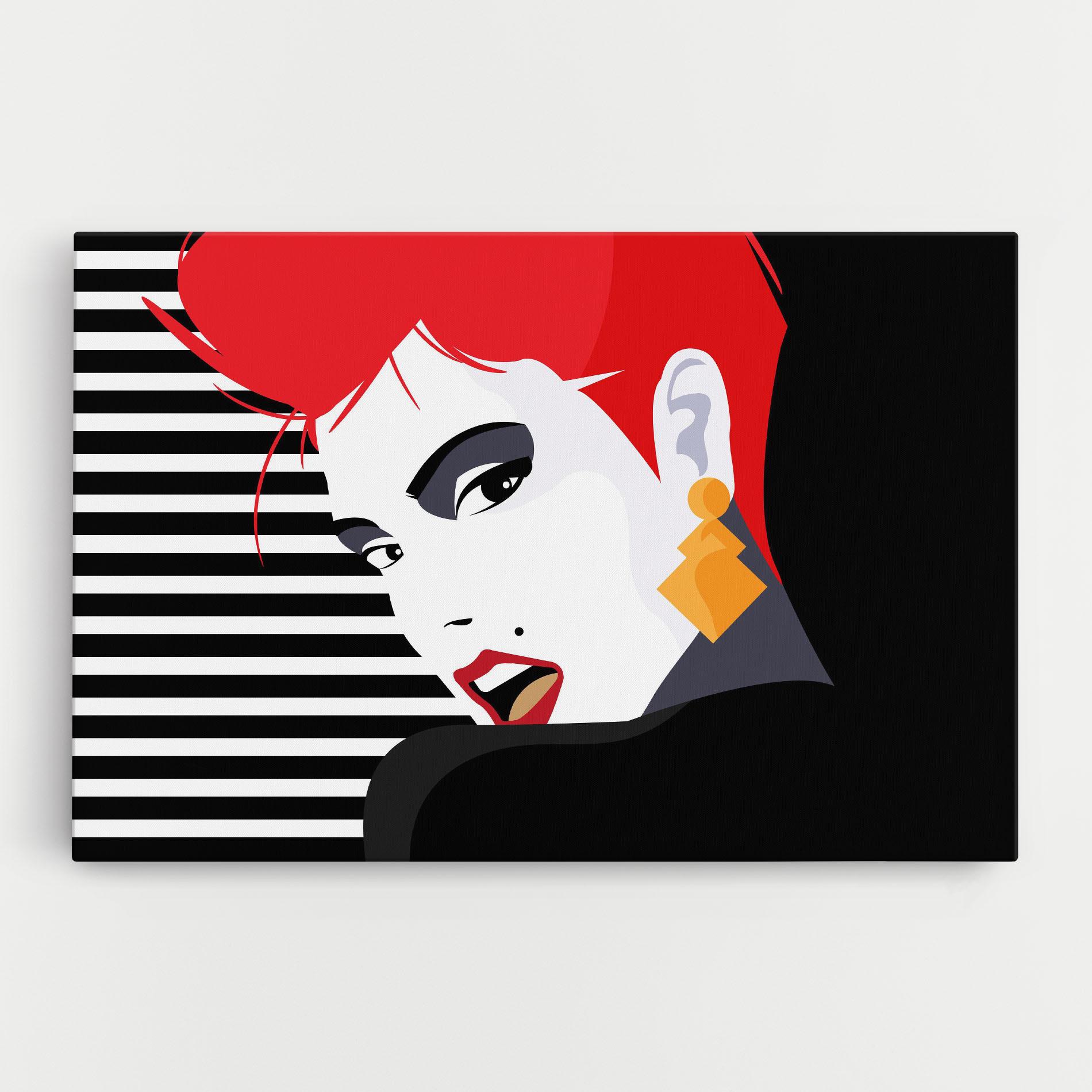 Картина на платно Red Pop Hair mockup 0