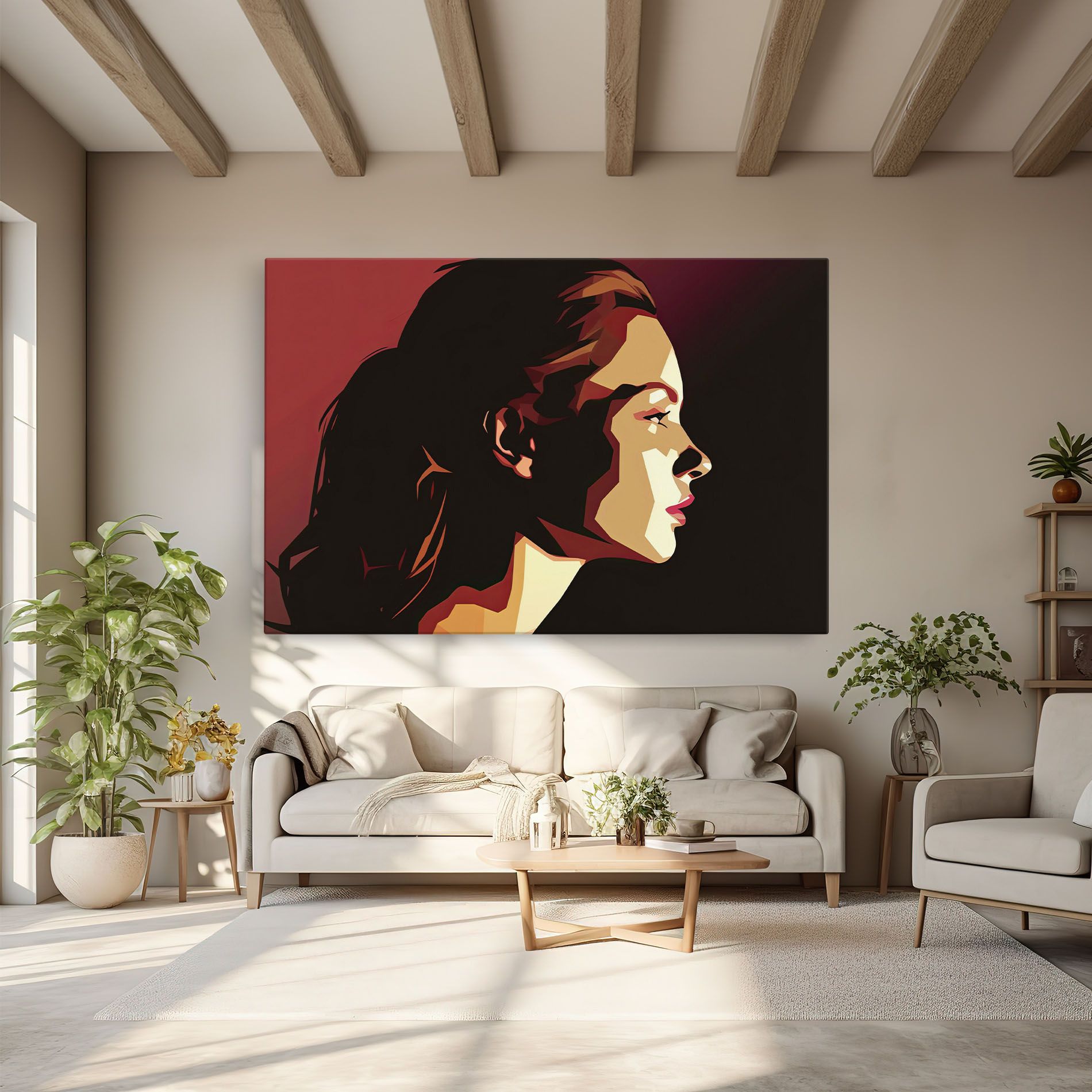 Cream Red Pop Art mockup 6