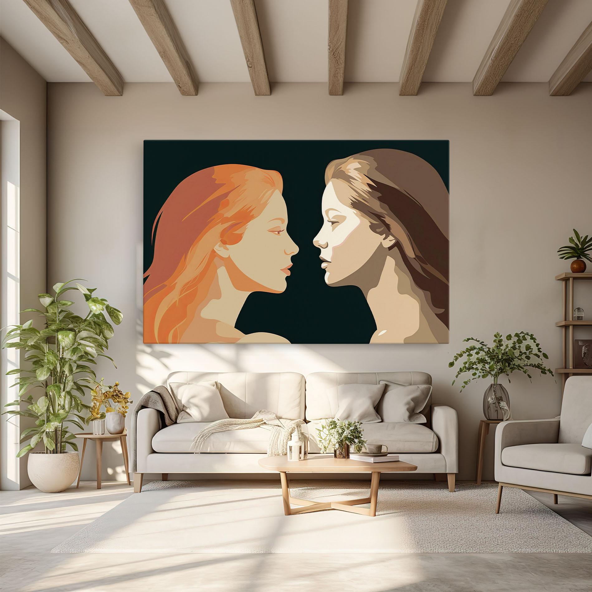 Картина на платно Orange Pop Girl mockup 6