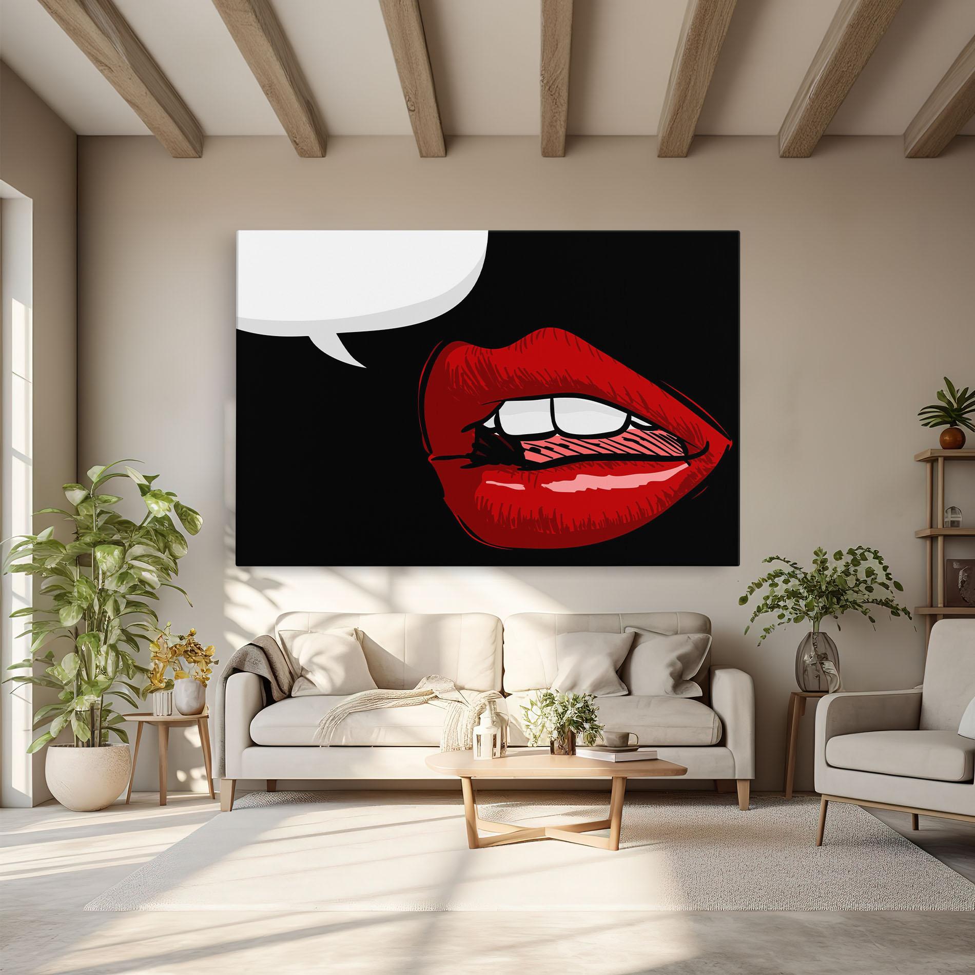 Картина на платно Pop Red Lips mockup 6