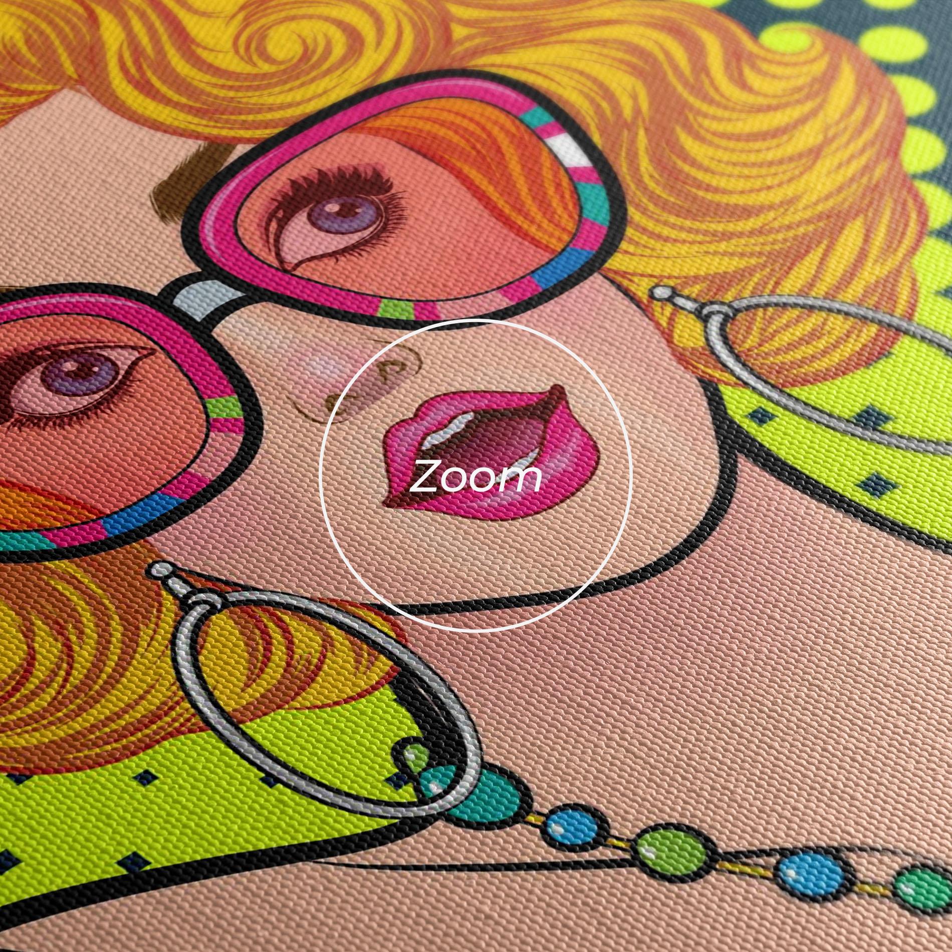 Картина на платно Pop Glasses Lady mockup 3