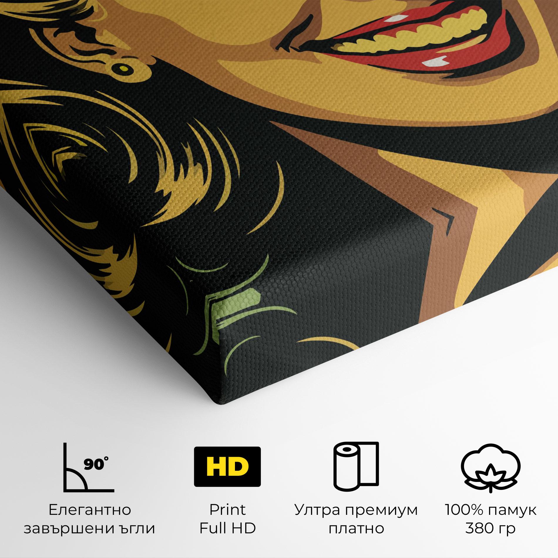 Картина на платно Green Light Pop Lady mockup 4