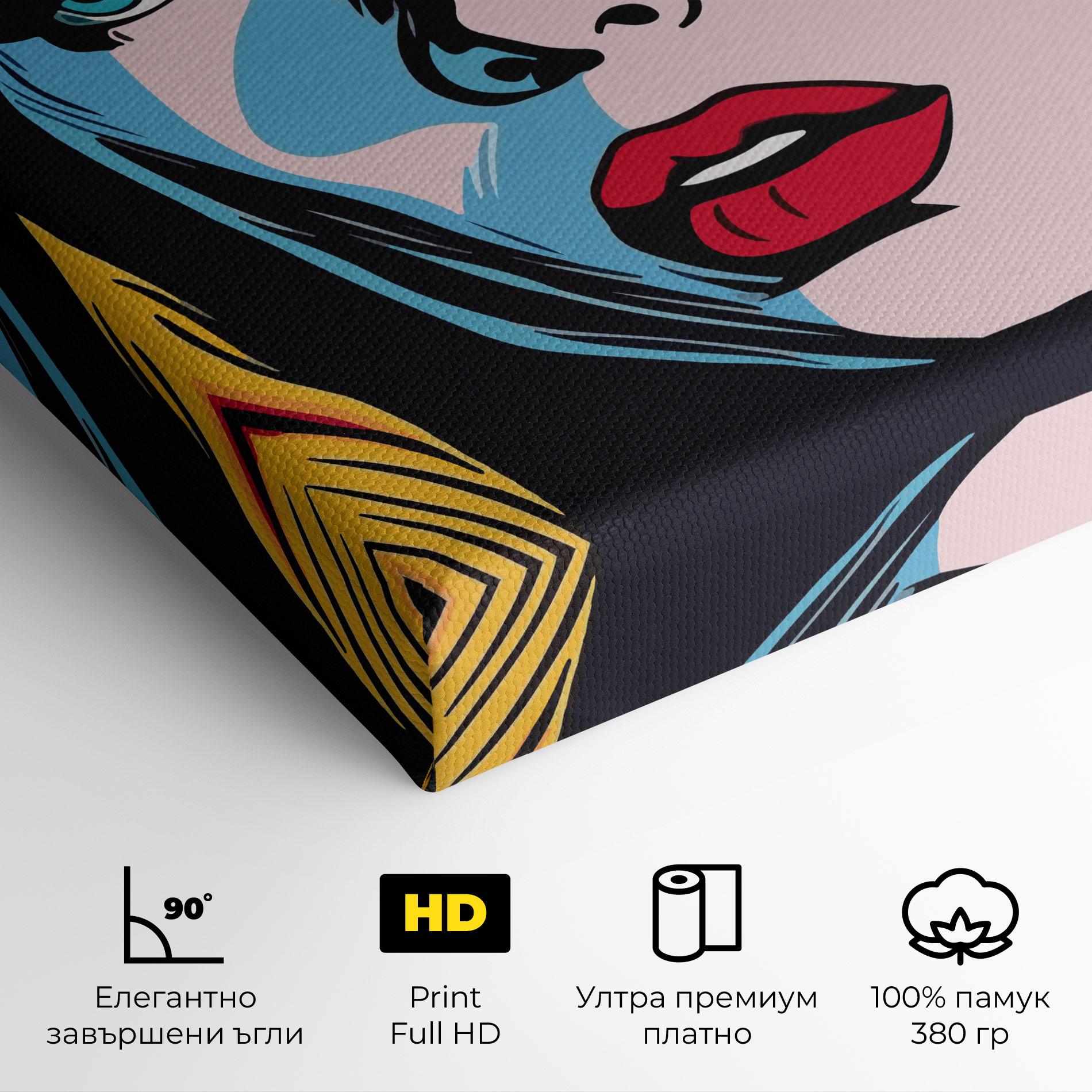 Картина на платно Pop Woman Art mockup 4