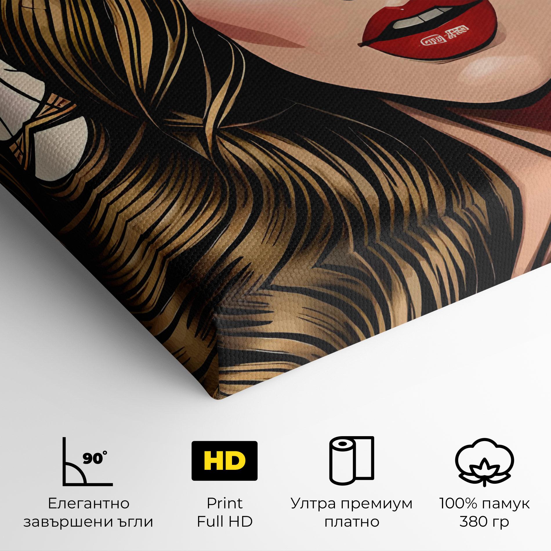 Картина на платно Red Pop Lips mockup 4
