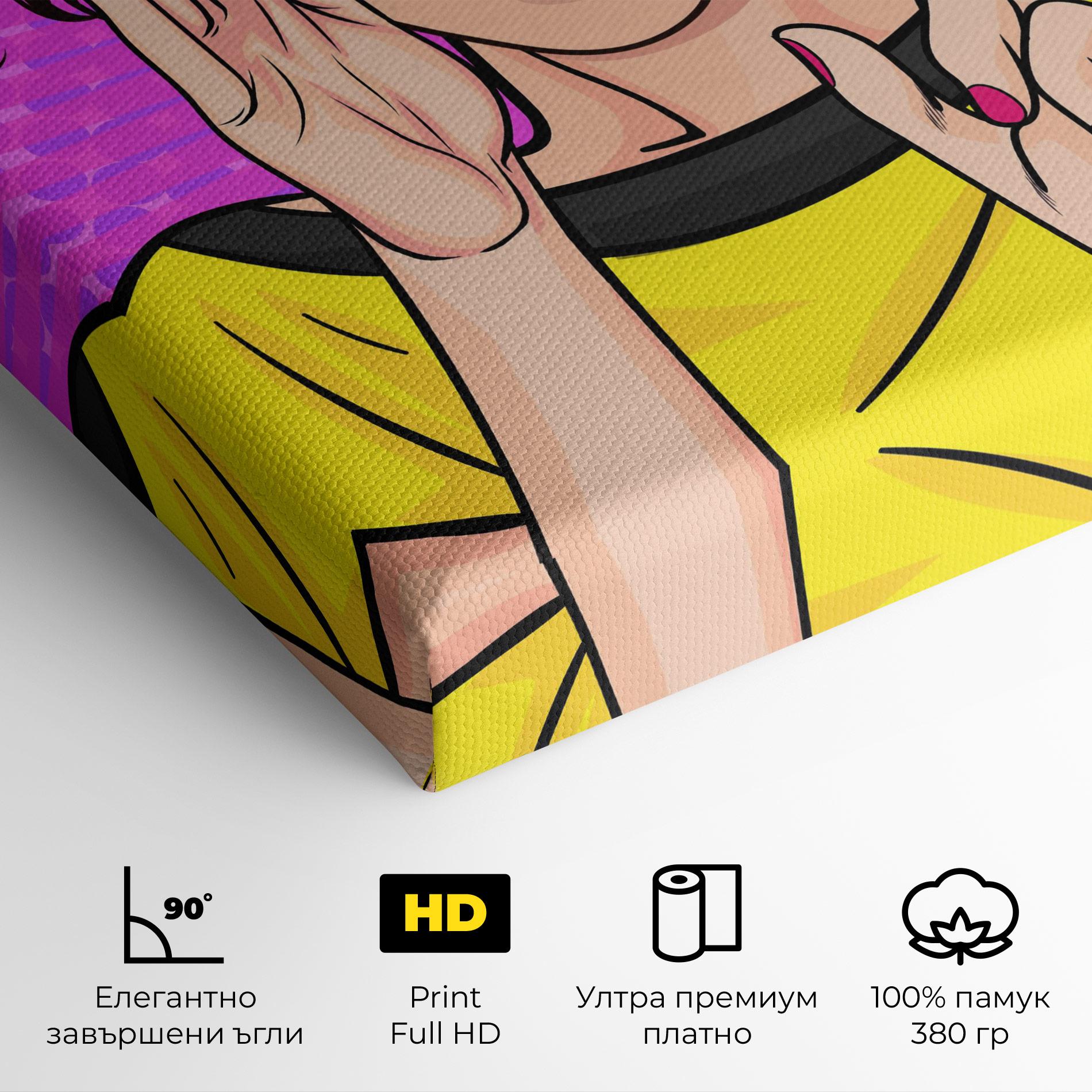 Картина на платно Surprised Pop Woman mockup 4