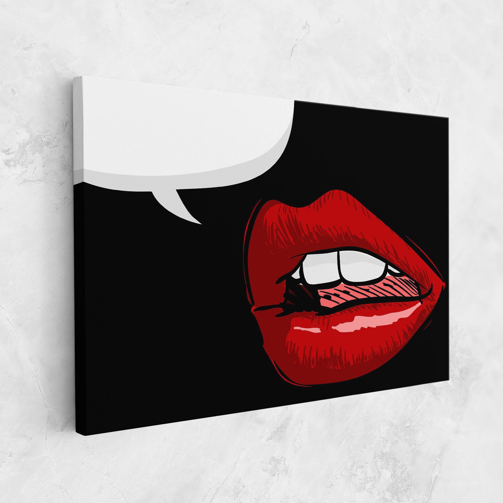 Картина на платно Pop Red Lips mockup 1