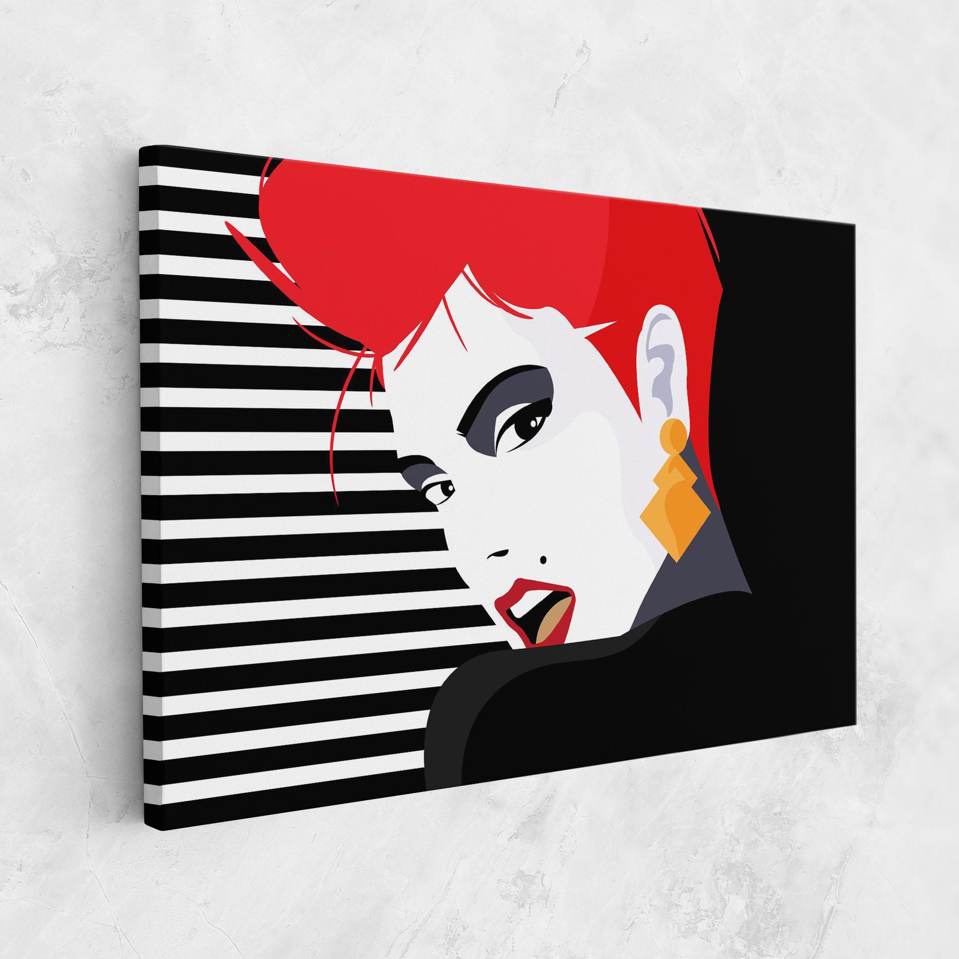 Картина на платно Red Pop Hair mockup 1