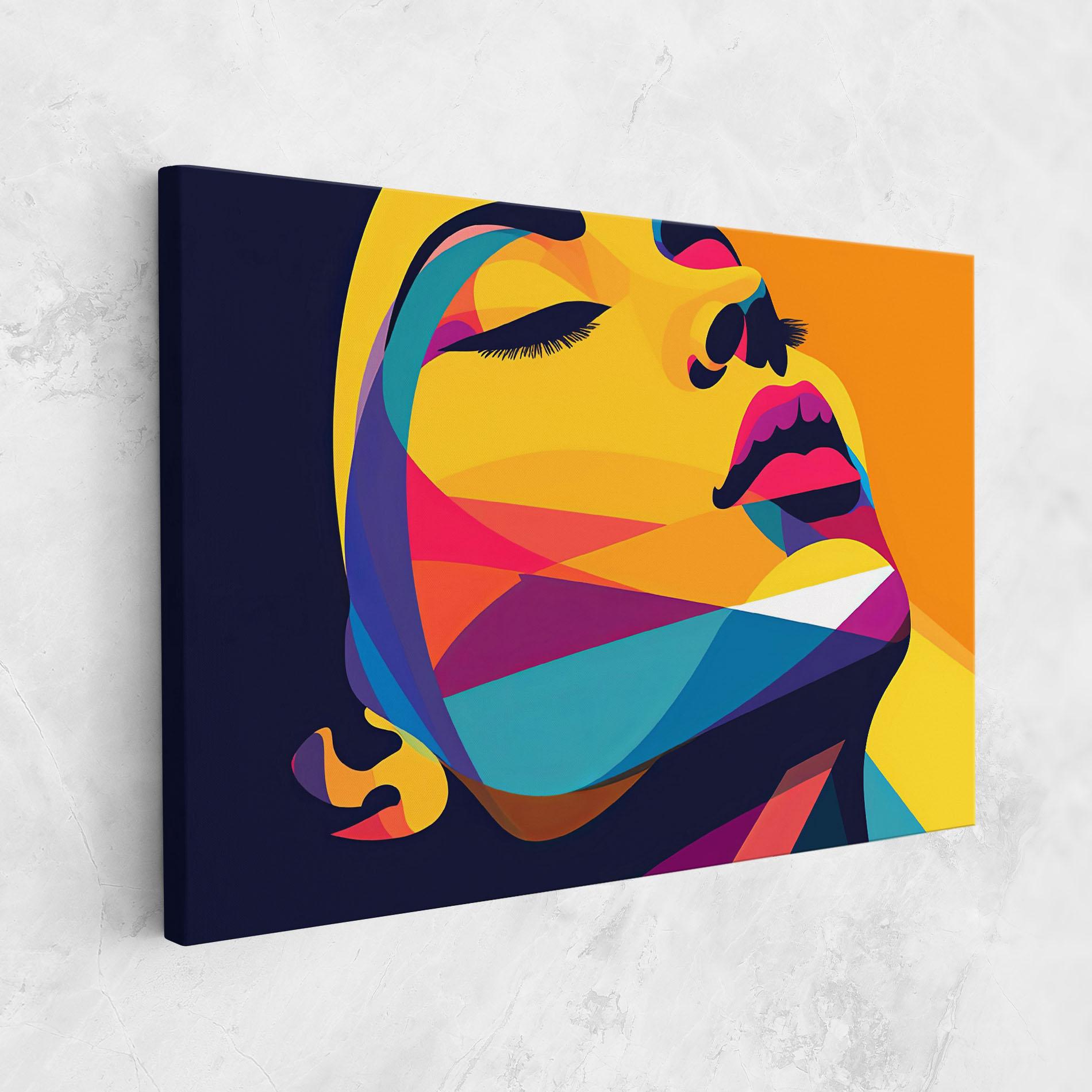 Картина на платно Yellow Pop Face mockup 1