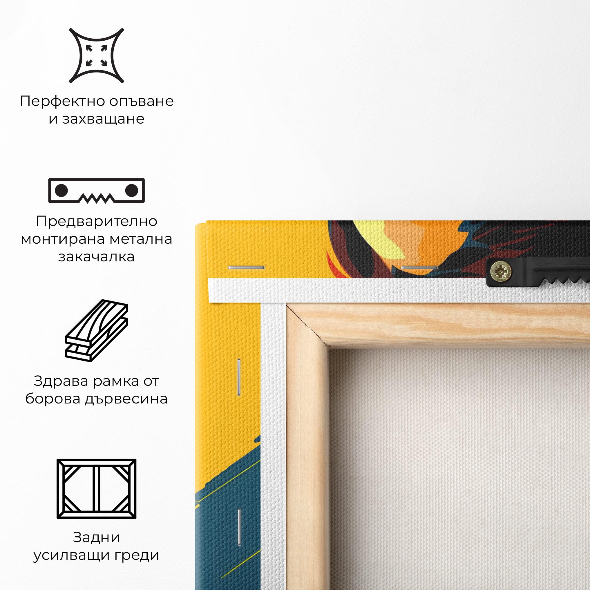 Картина на платно Blue Yellow Pop Art mockup 5