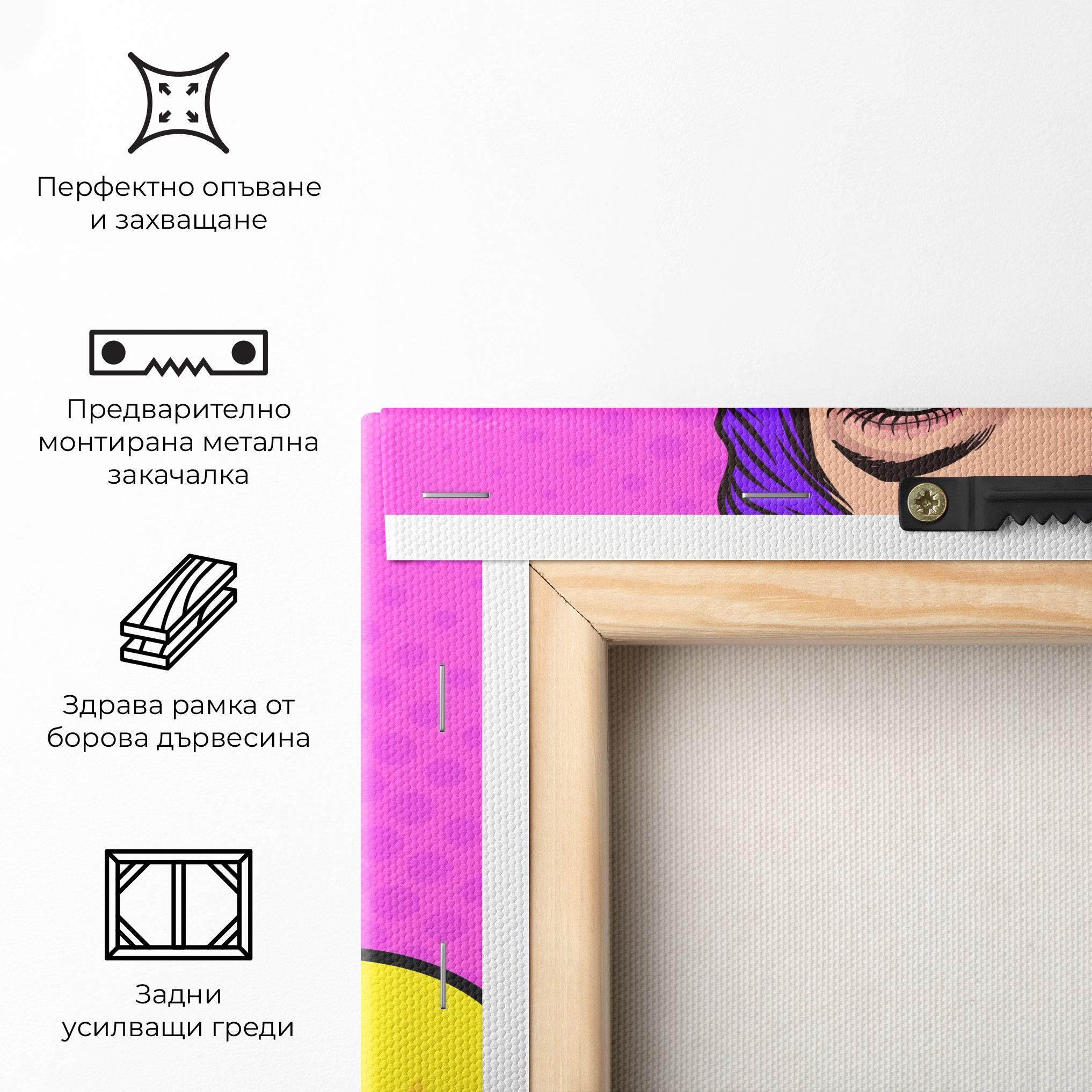 Картина на платно Surprised Pop Woman mockup 5