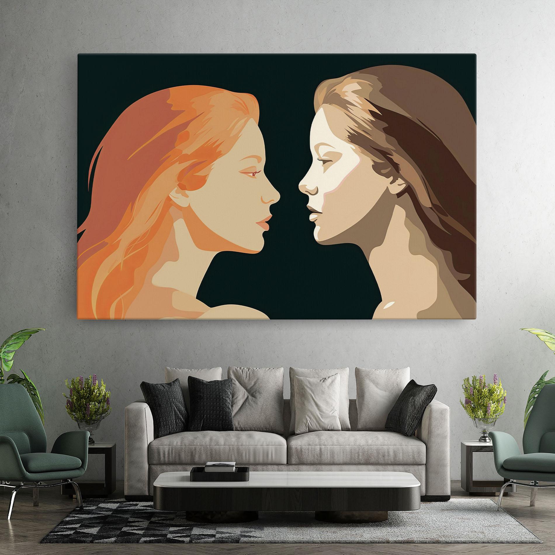 Картина на платно Orange Pop Girl mockup 7