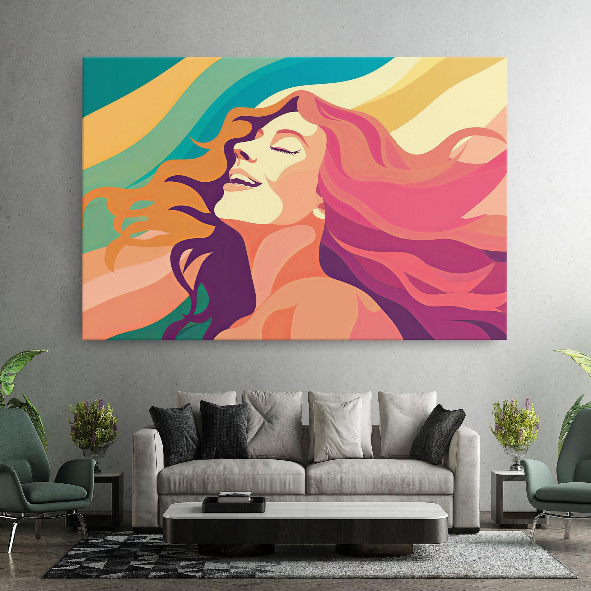 Картина на платно Pink Pop Hair mockup 7