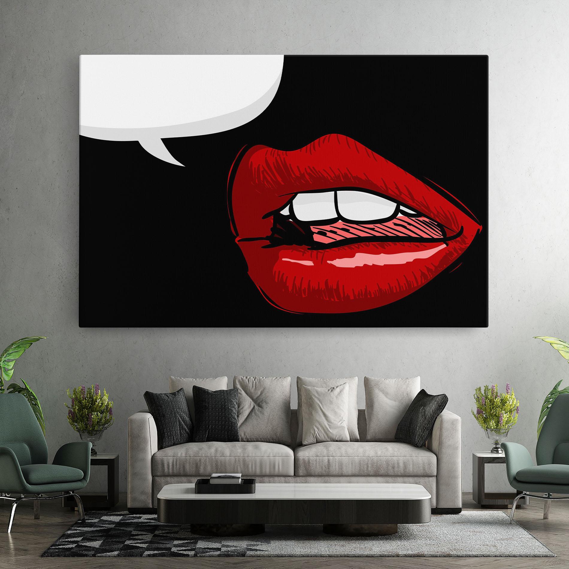 Картина на платно Pop Red Lips mockup 7