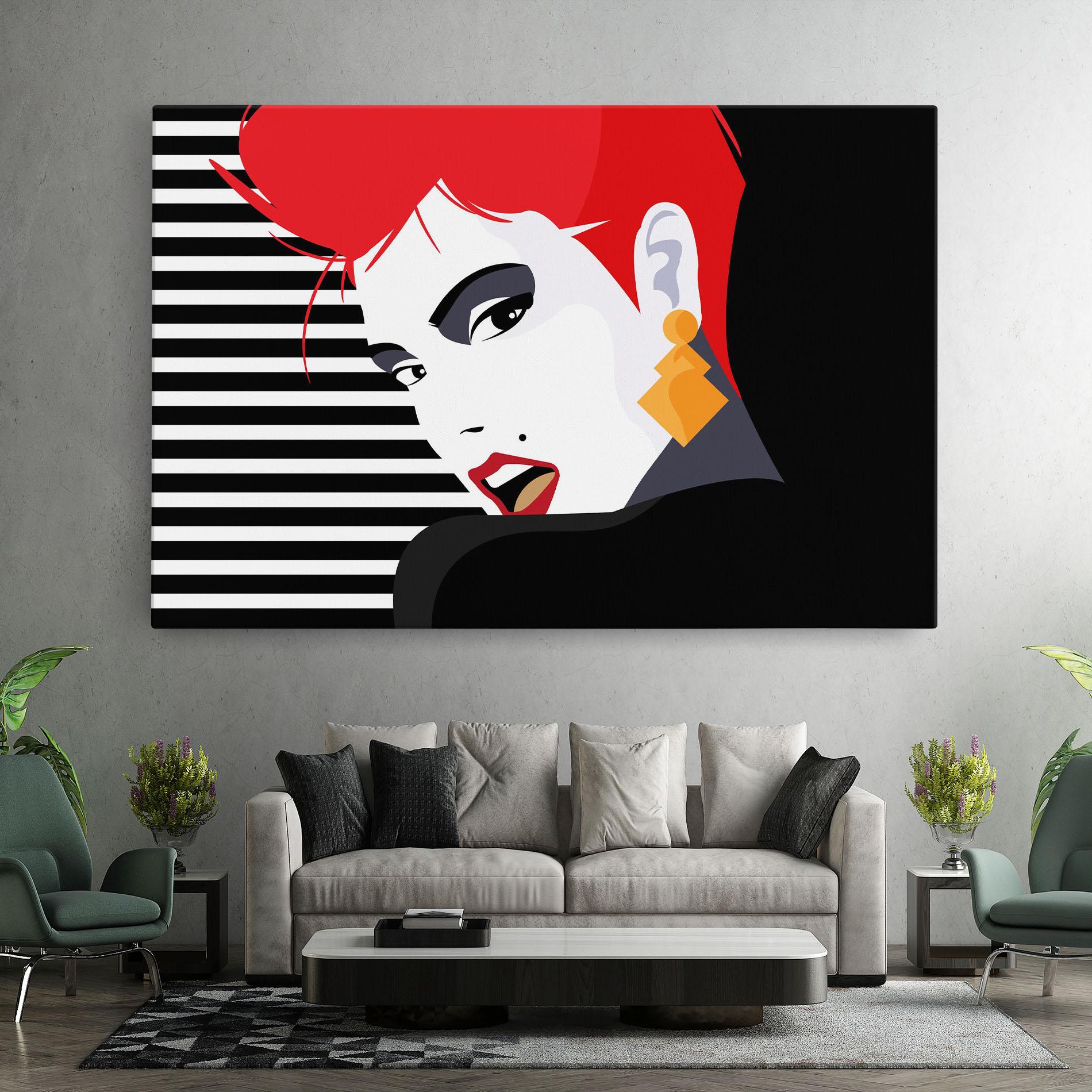 Картина на платно Red Pop Hair mockup 7