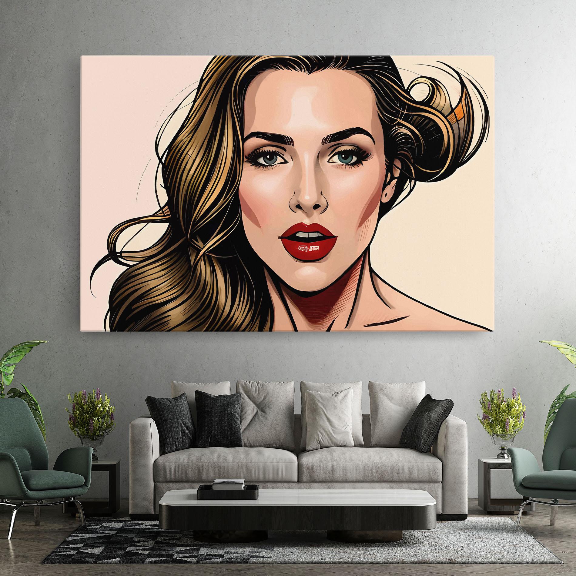 Картина на платно Red Pop Lips mockup 7