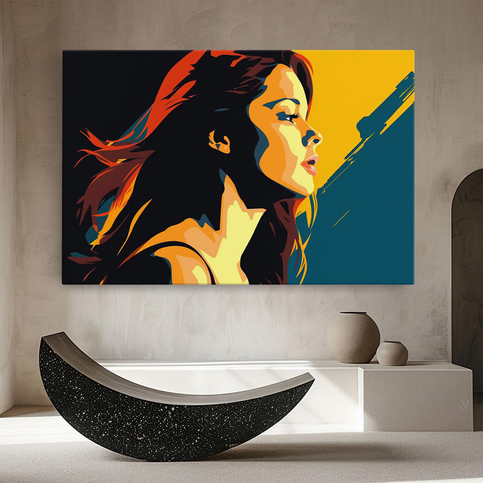 Картина на платно Blue Yellow Pop Art mockup 8