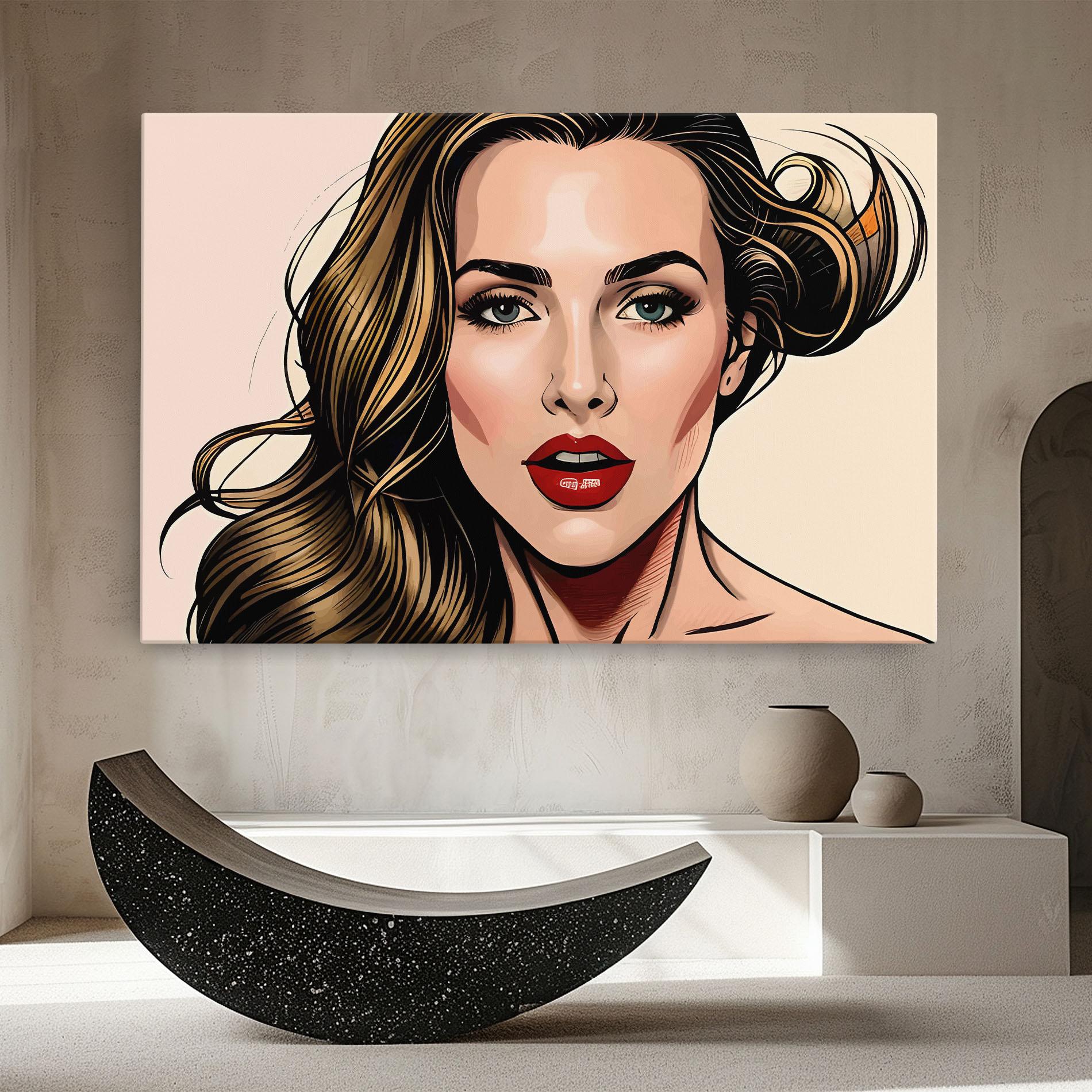 Картина на платно Red Pop Lips mockup 8