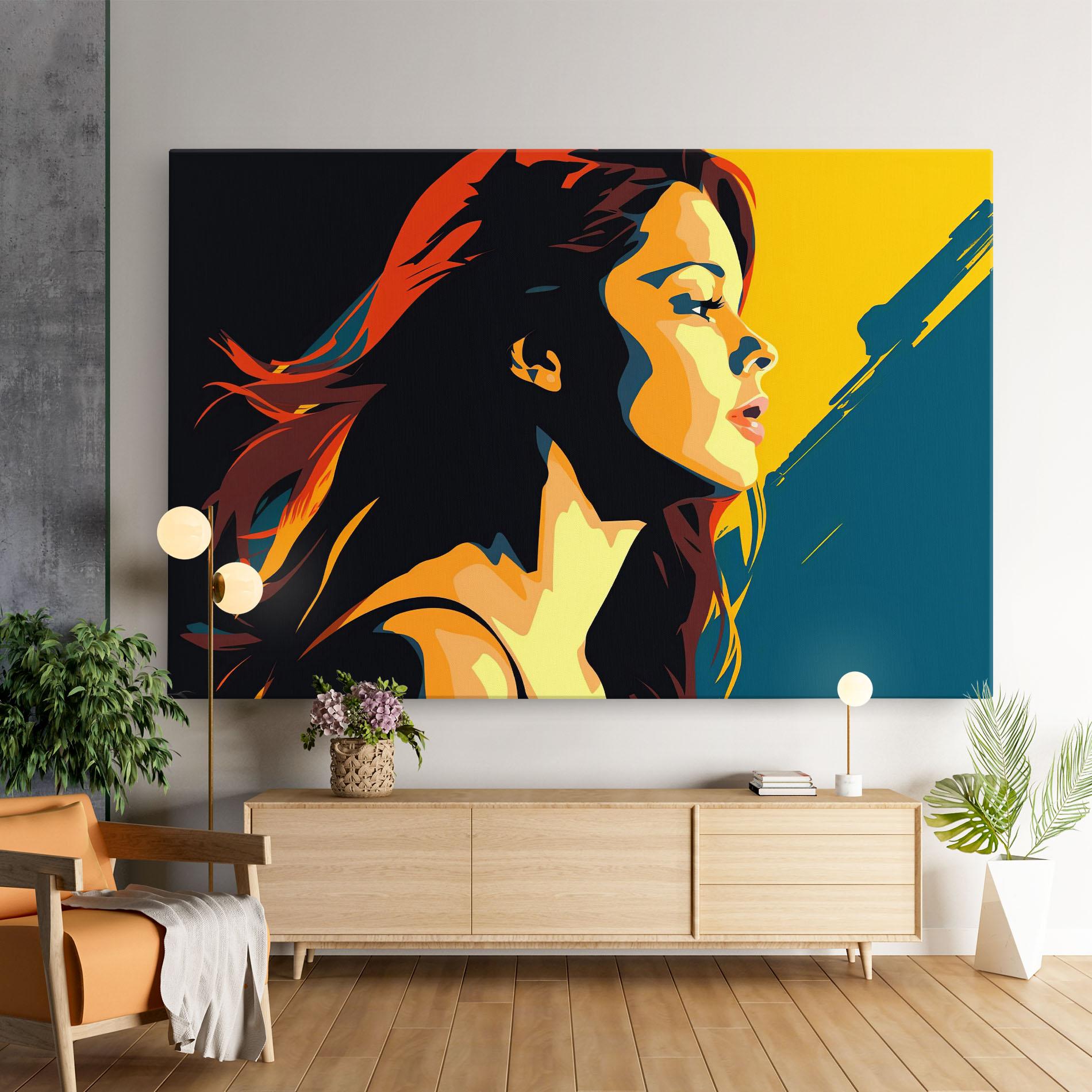 Картина на платно Blue Yellow Pop Art mockup 9