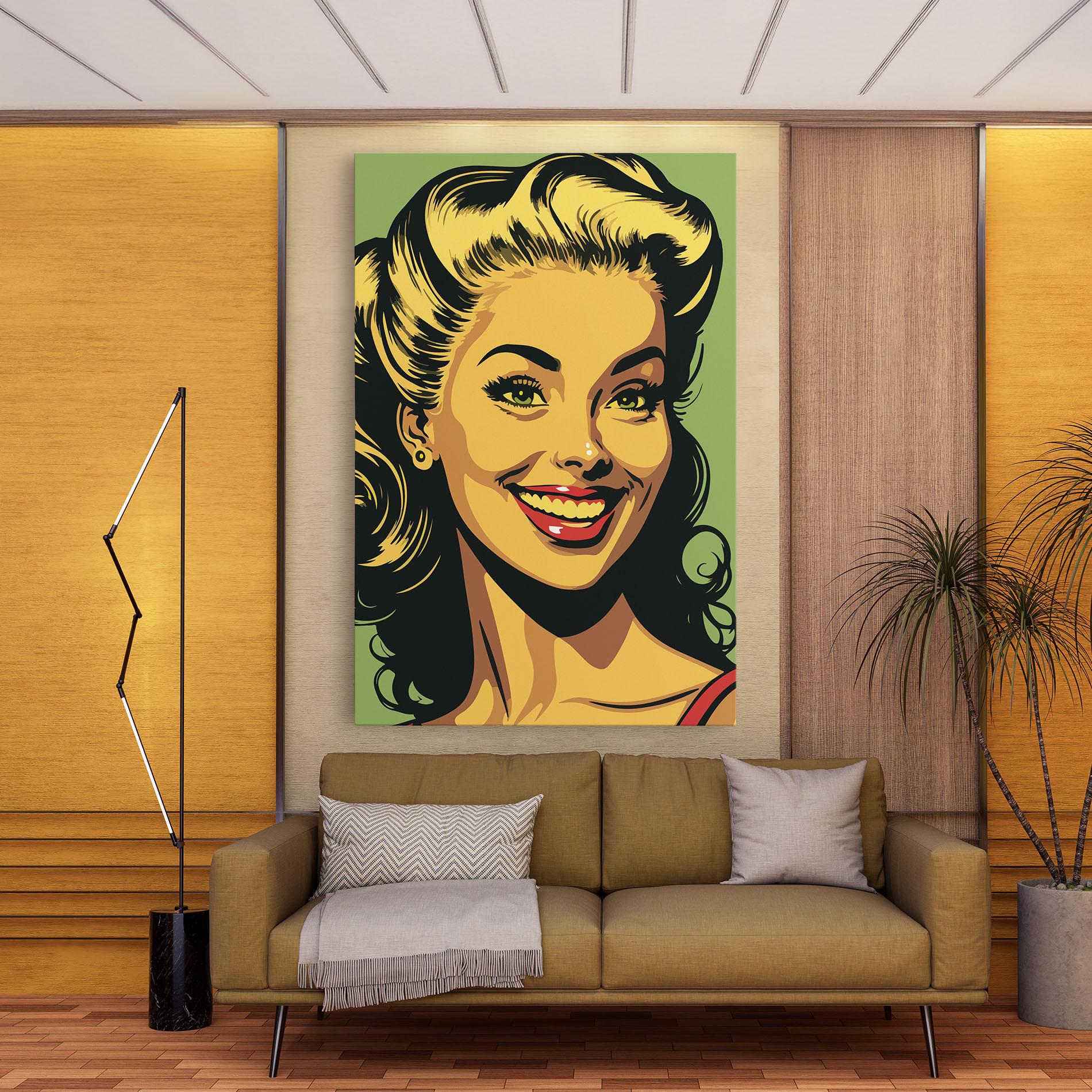 Картина на платно Green Light Pop Lady mockup 9