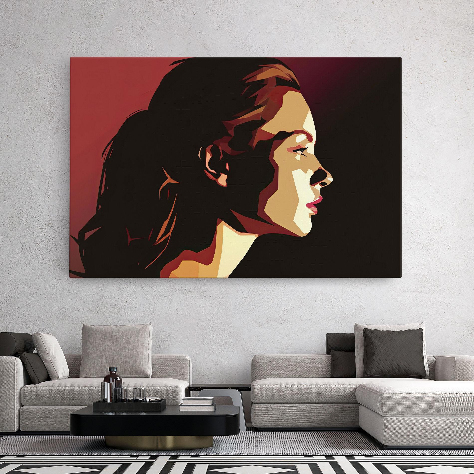 Картина на платно Cream Red Pop Art mockup 2