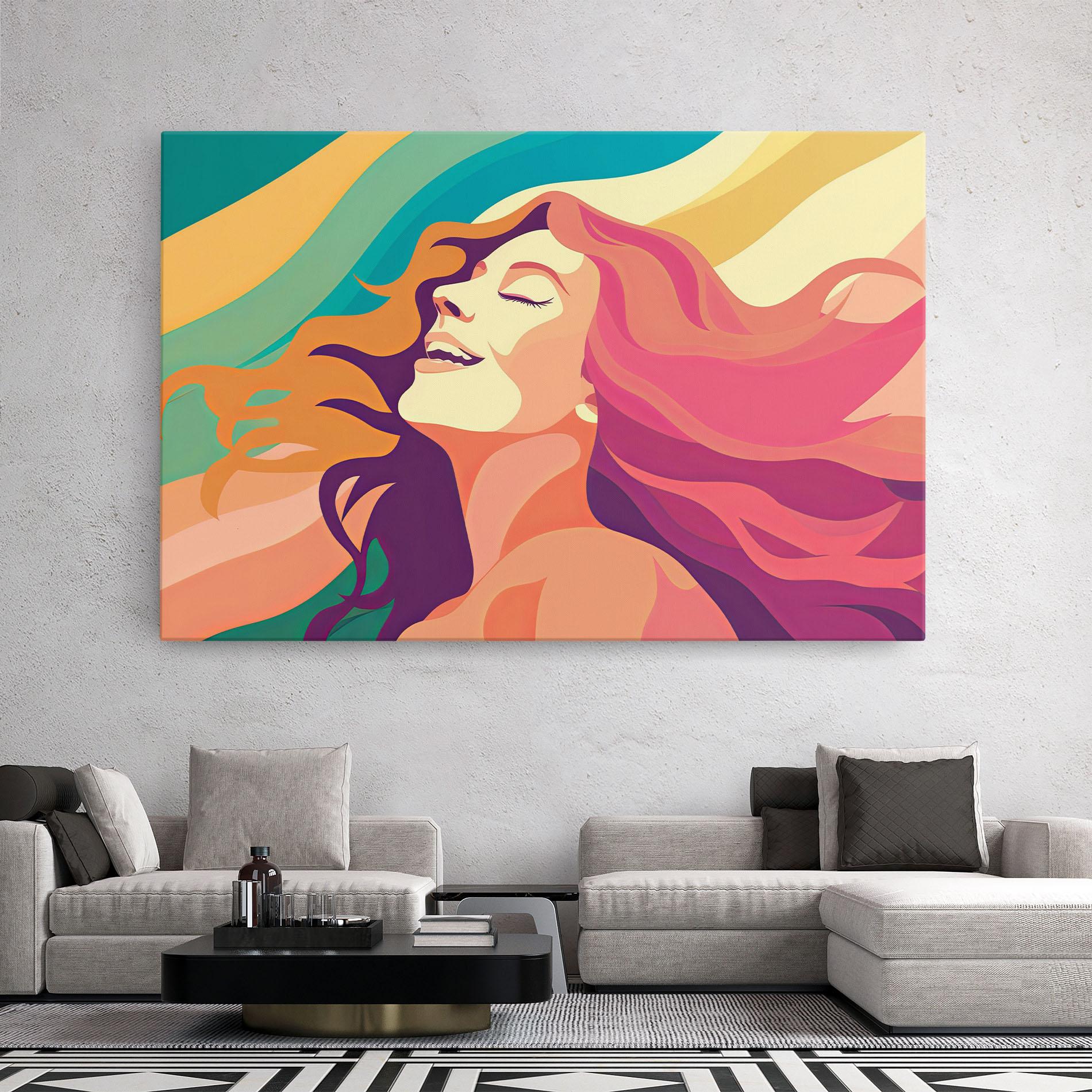 Картина на платно Pink Pop Hair mockup 2