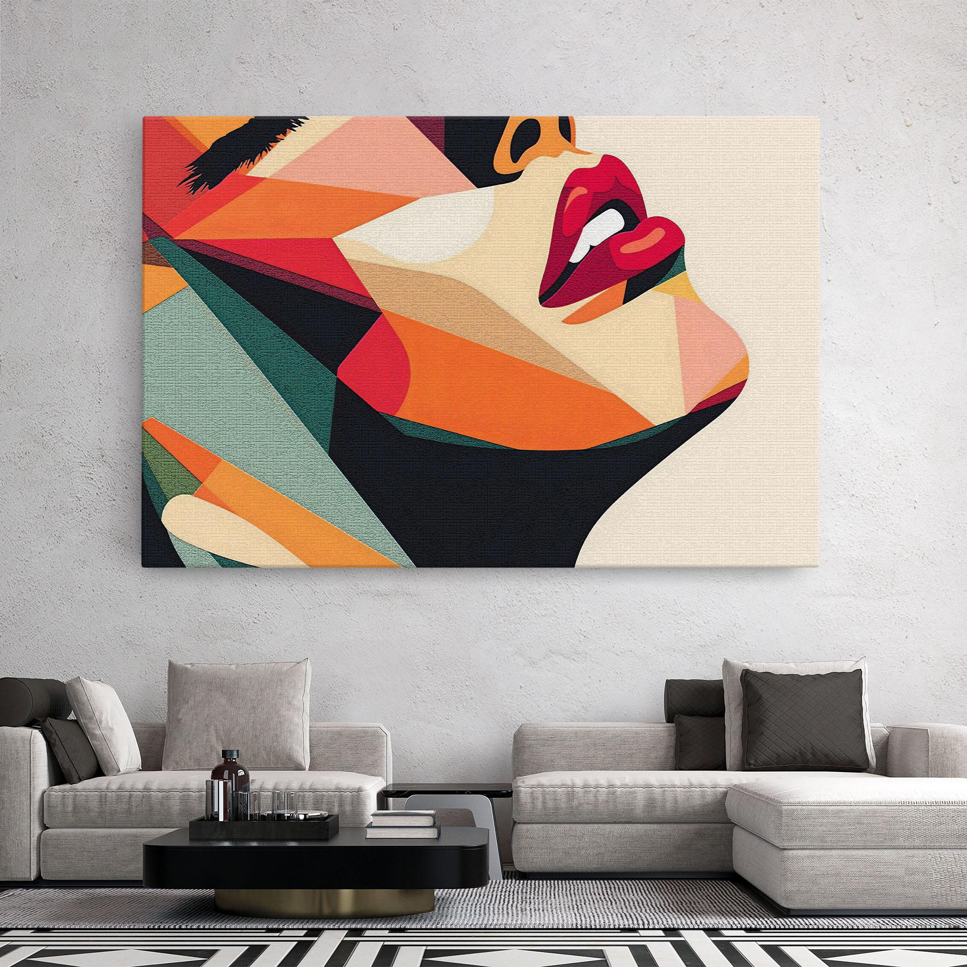 Картина на платно Pop Art Lips mockup 2