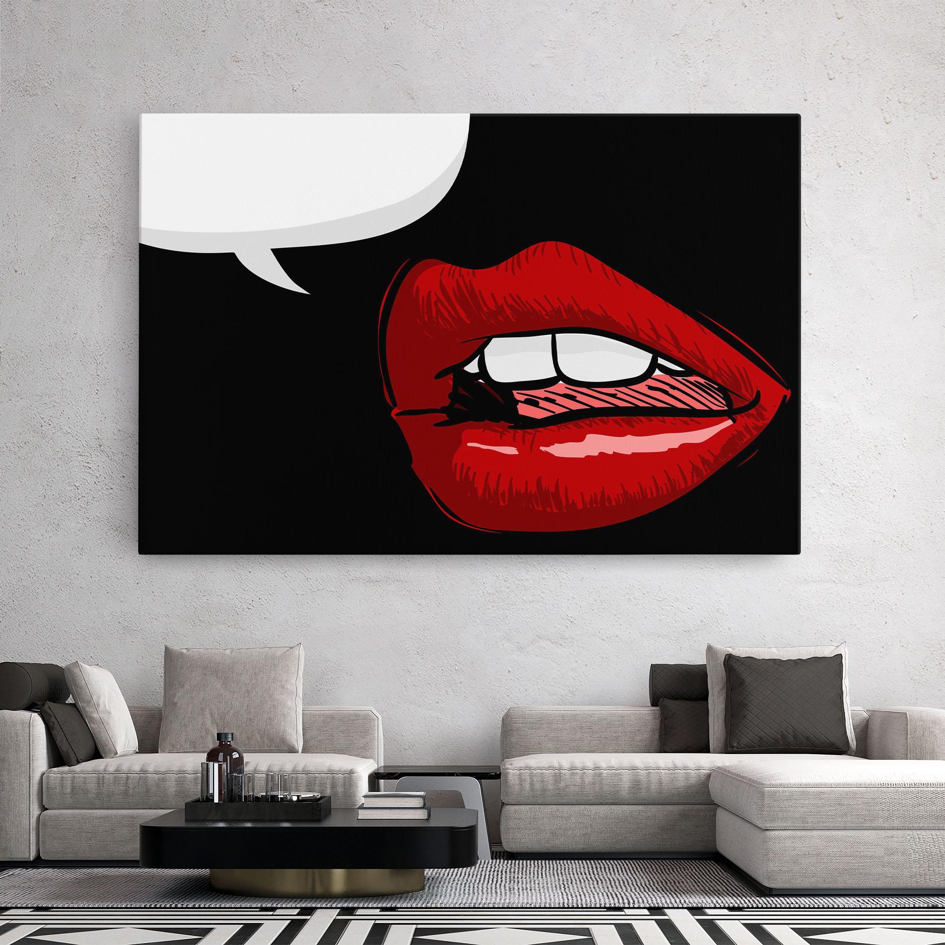 Картина на платно Pop Red Lips mockup 2