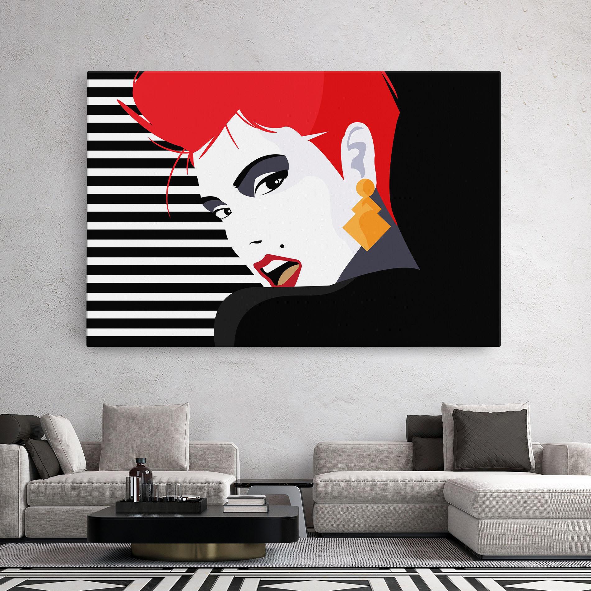 Картина на платно Red Pop Hair mockup 2