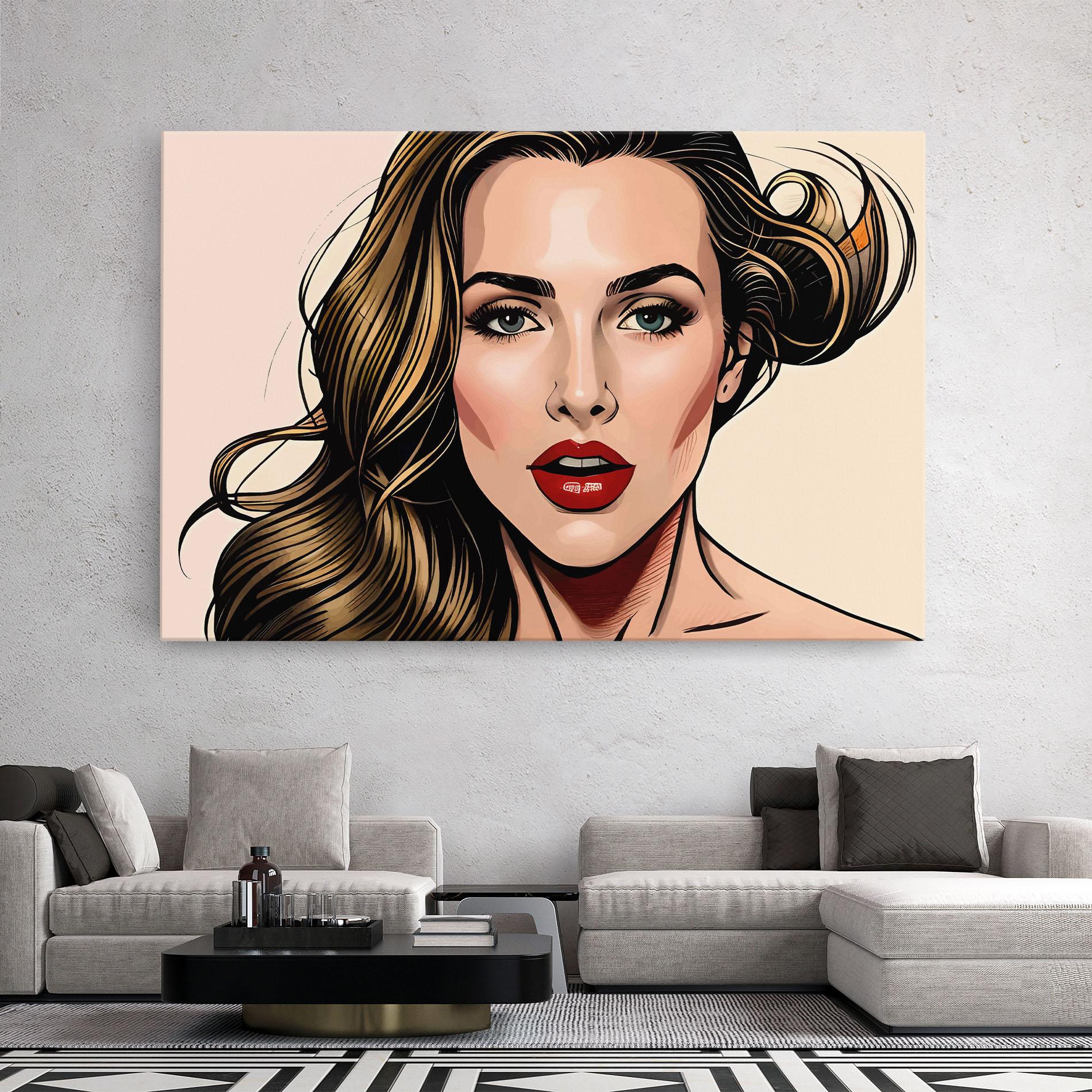 Картина на платно Red Pop Lips mockup 2