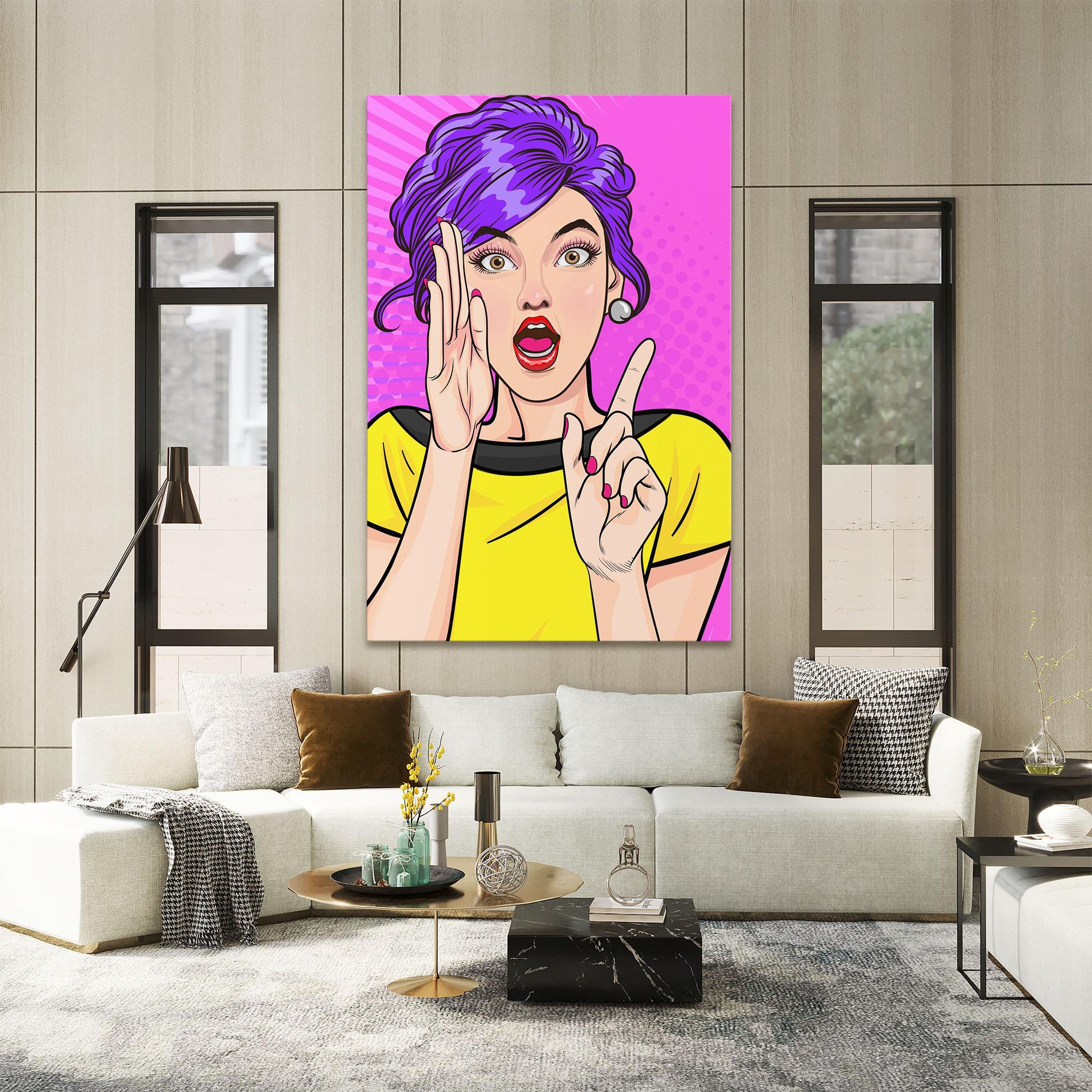 Картина на платно Surprised Pop Woman mockup 2