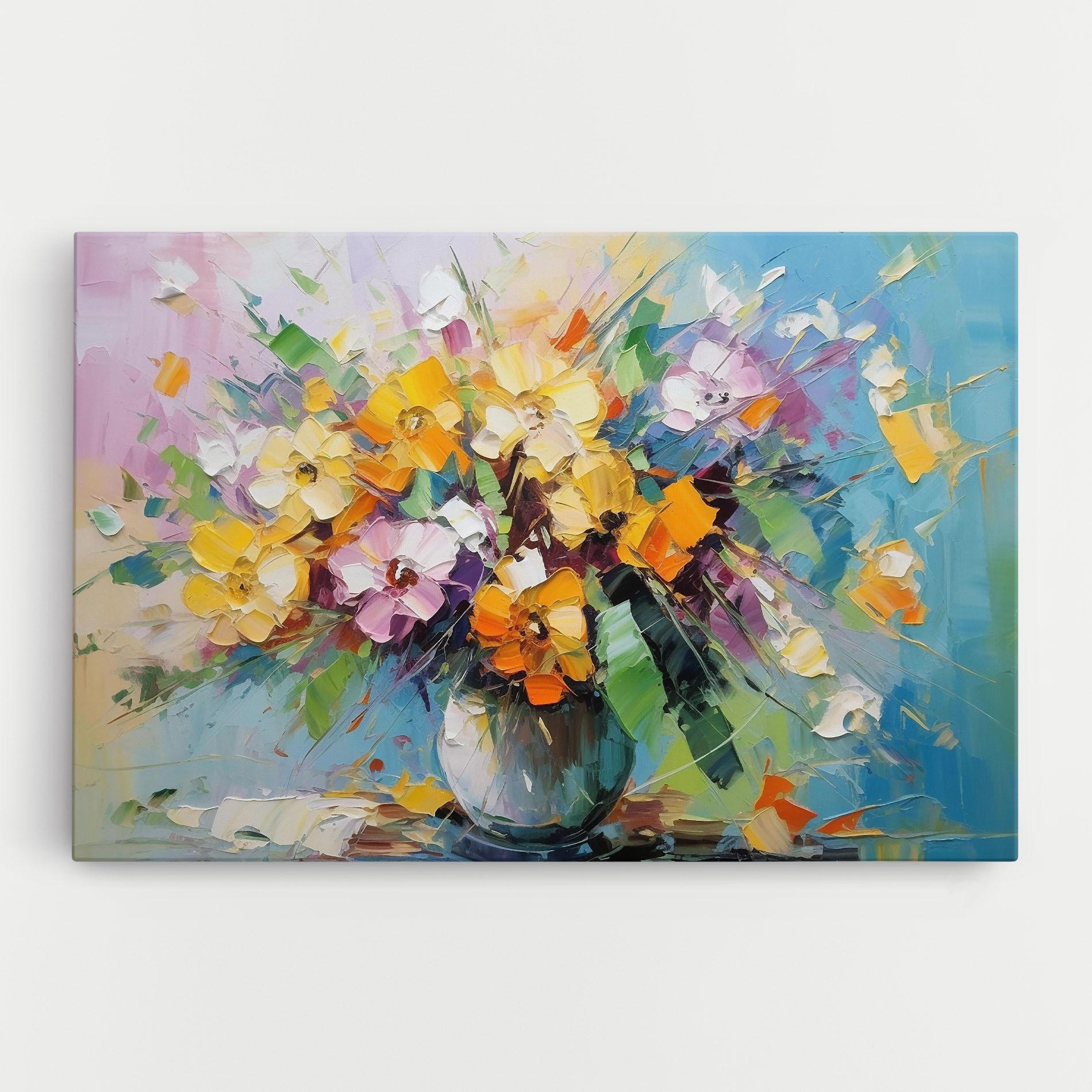 Картина на платно Colorfull Flowers Painting mockup 0