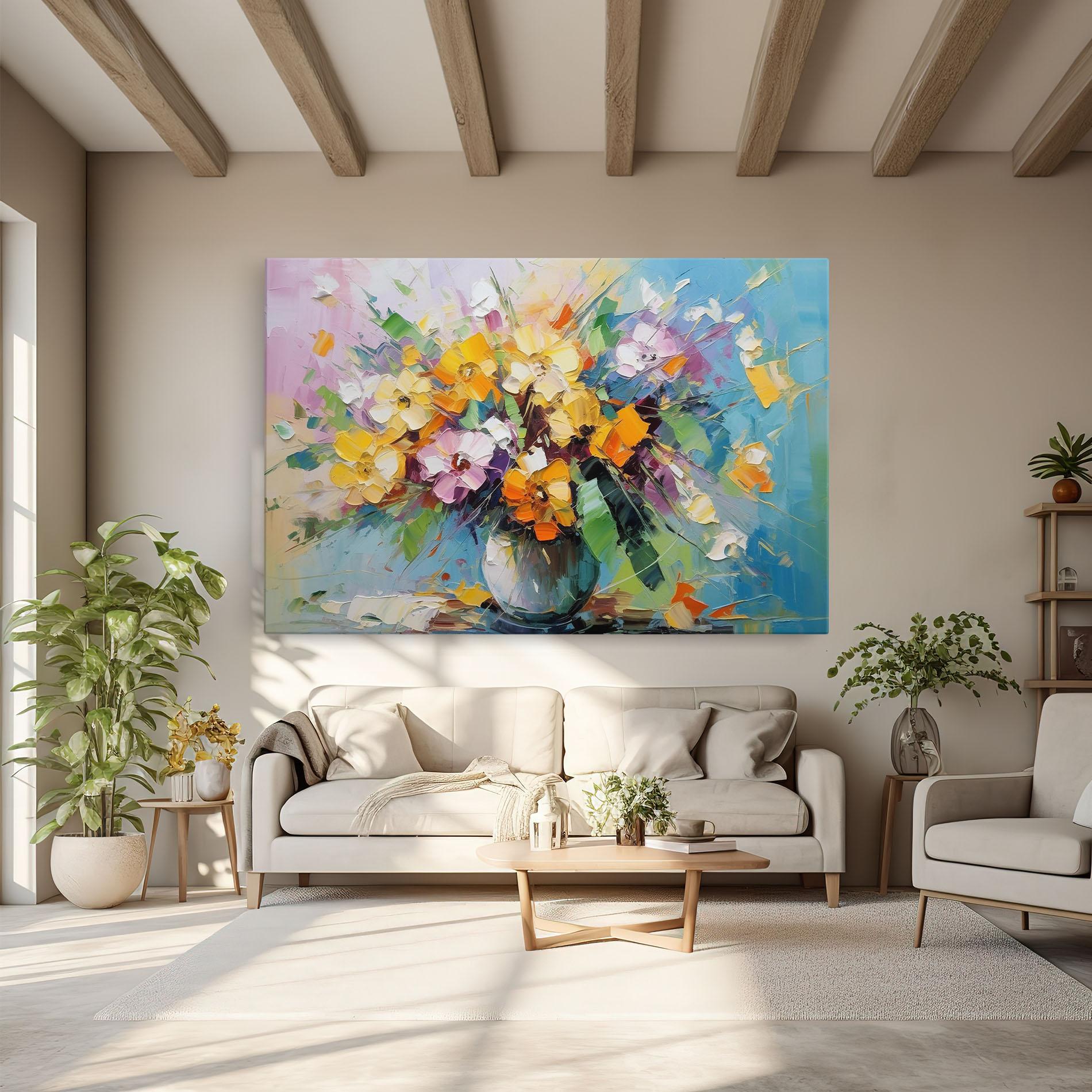 Картина на платно Colorfull Flowers Painting mockup 6