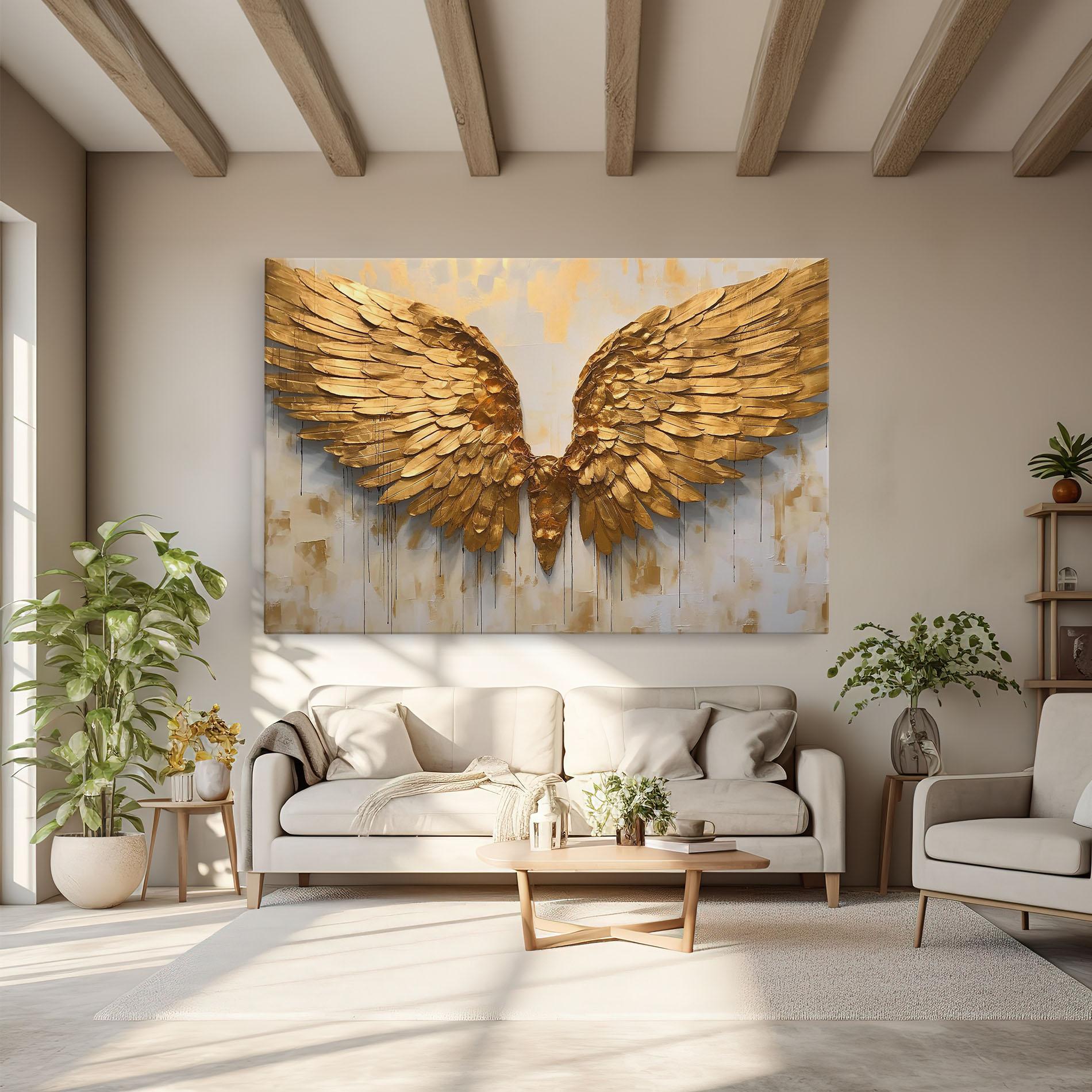 Картина на платно Golden Wings Art mockup 6