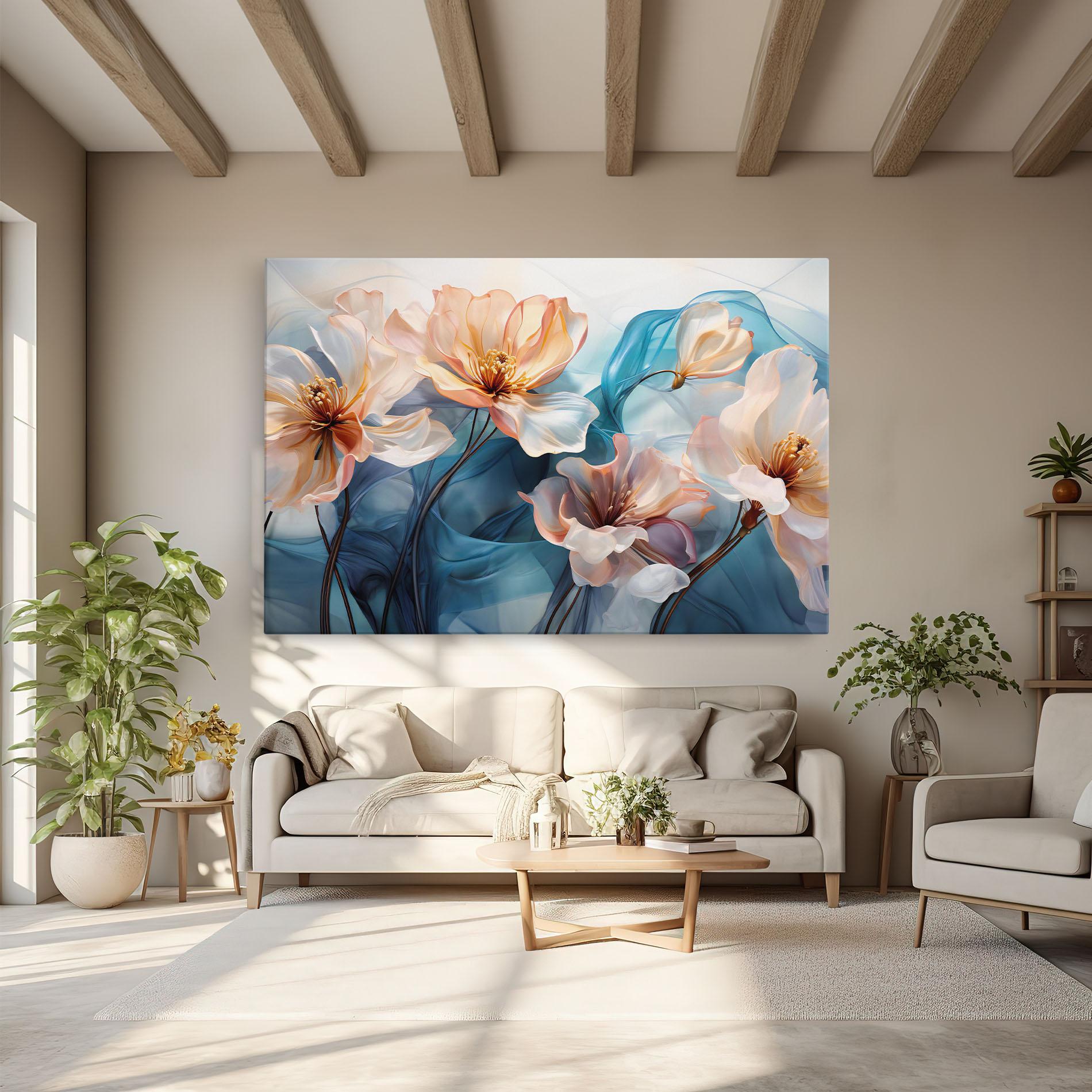 Картина на платно Pink Flowers Floating mockup 6