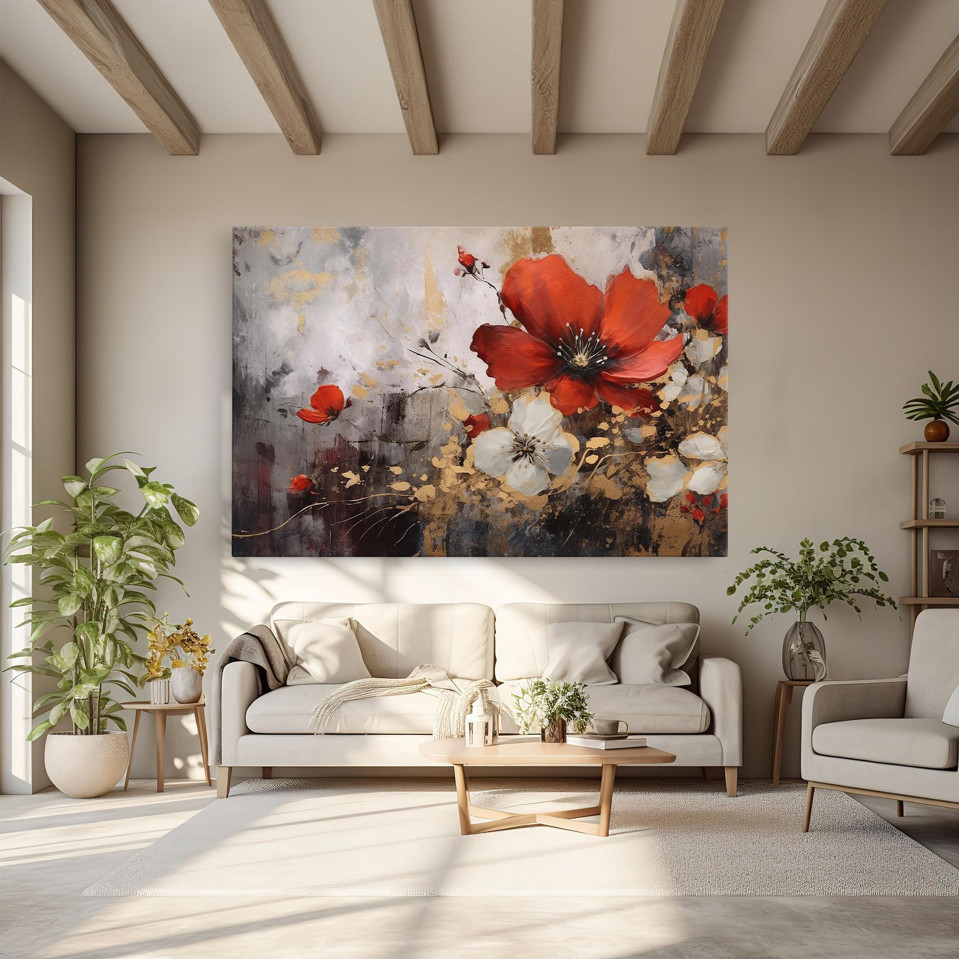 Картина на платно Red Poppy Painting mockup 6