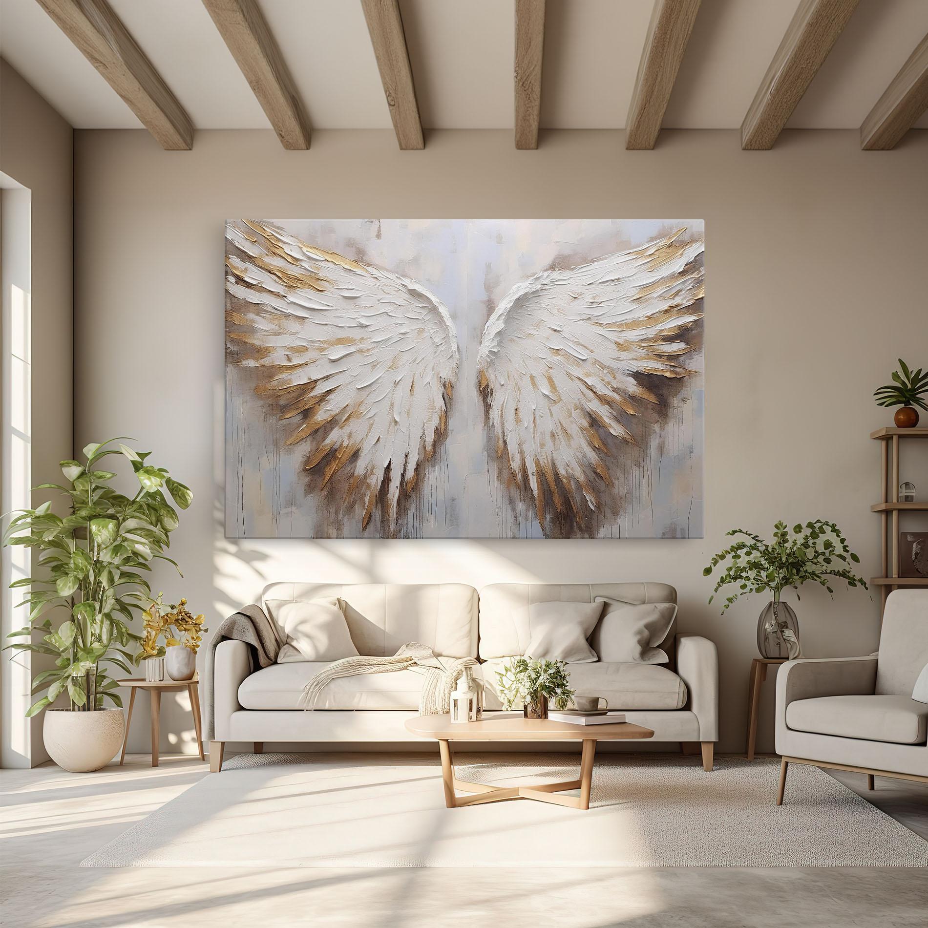 Картина на платно White Angel Wings mockup 6