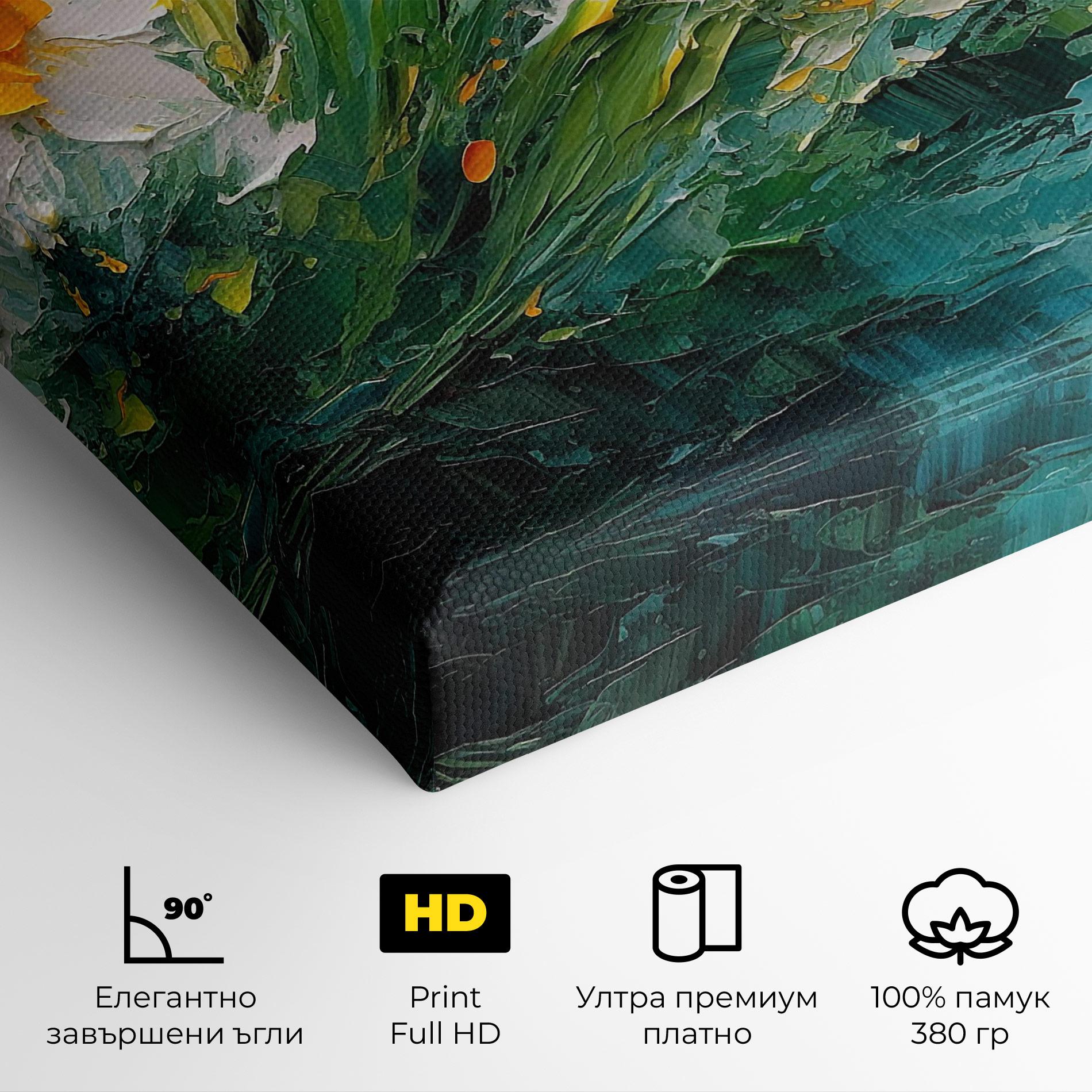 Картина на платно Abstract Flower Painting mockup 4