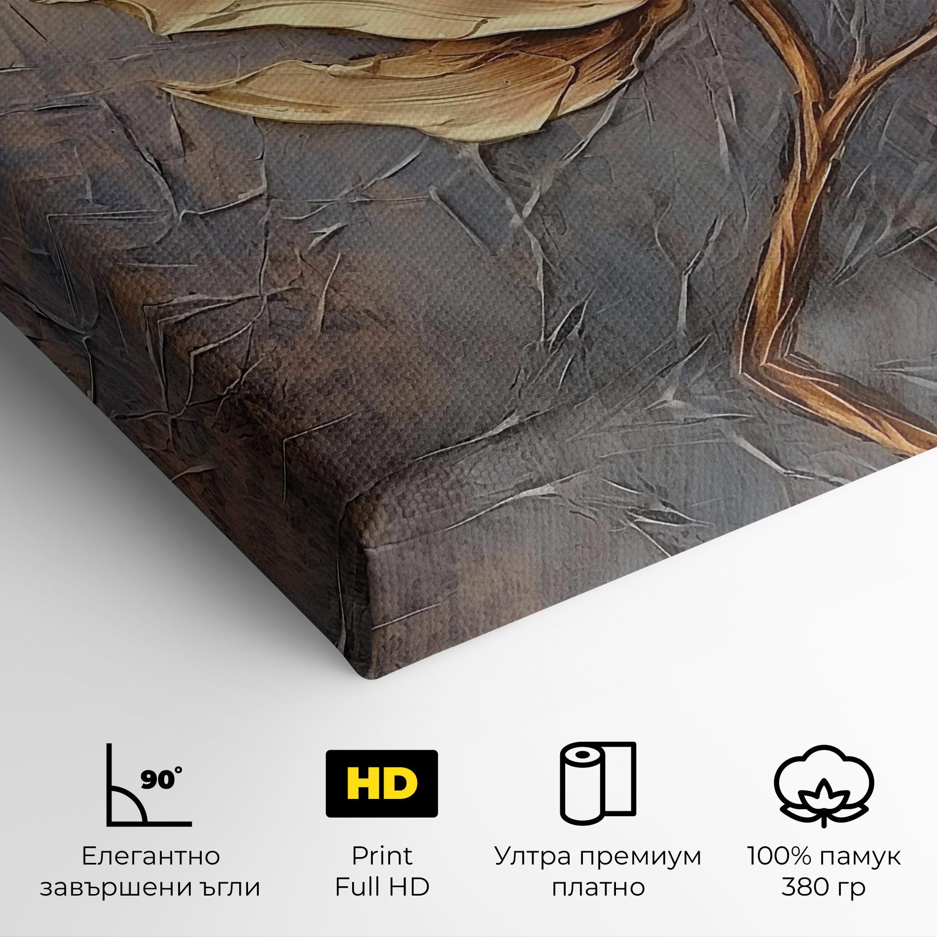 Картина на платно Cream Rose On Blue mockup 4