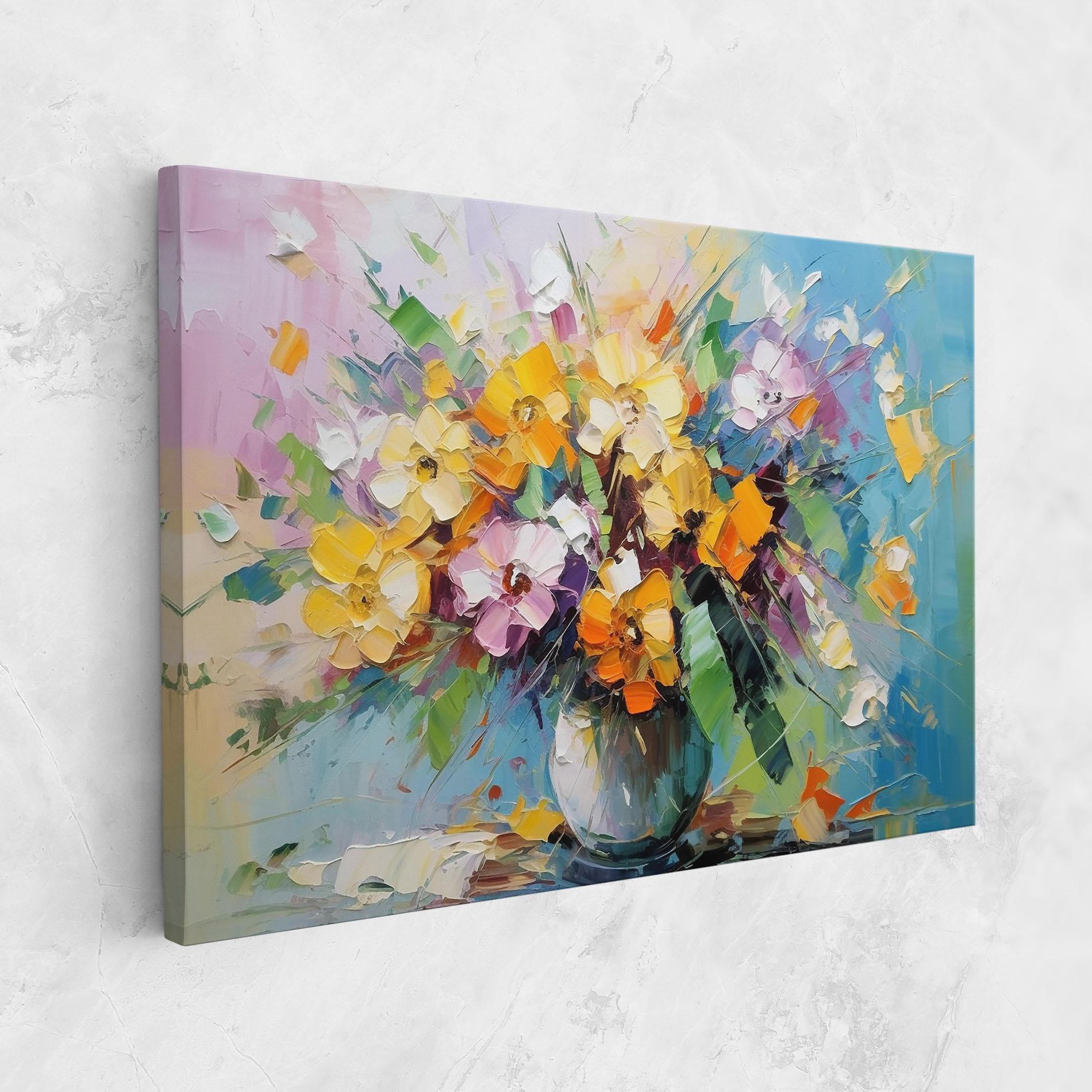 Картина на платно Colorfull Flowers Painting mockup 1