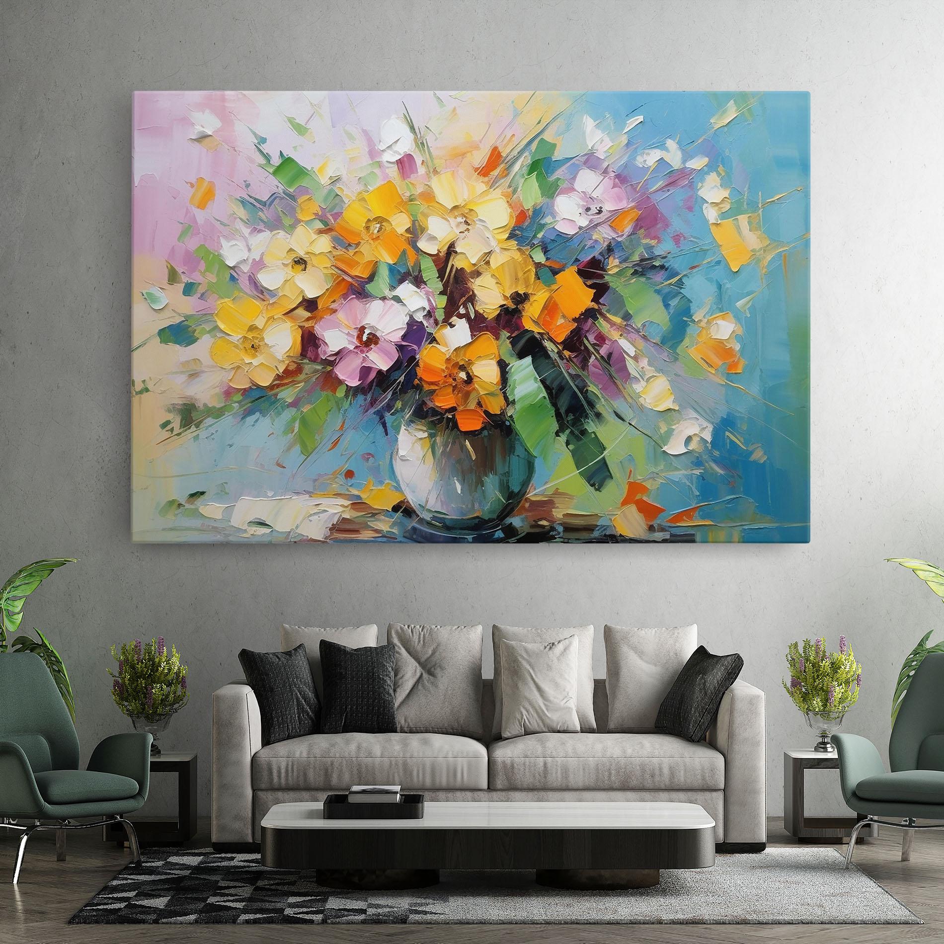 Картина на платно Colorfull Flowers Painting mockup 7