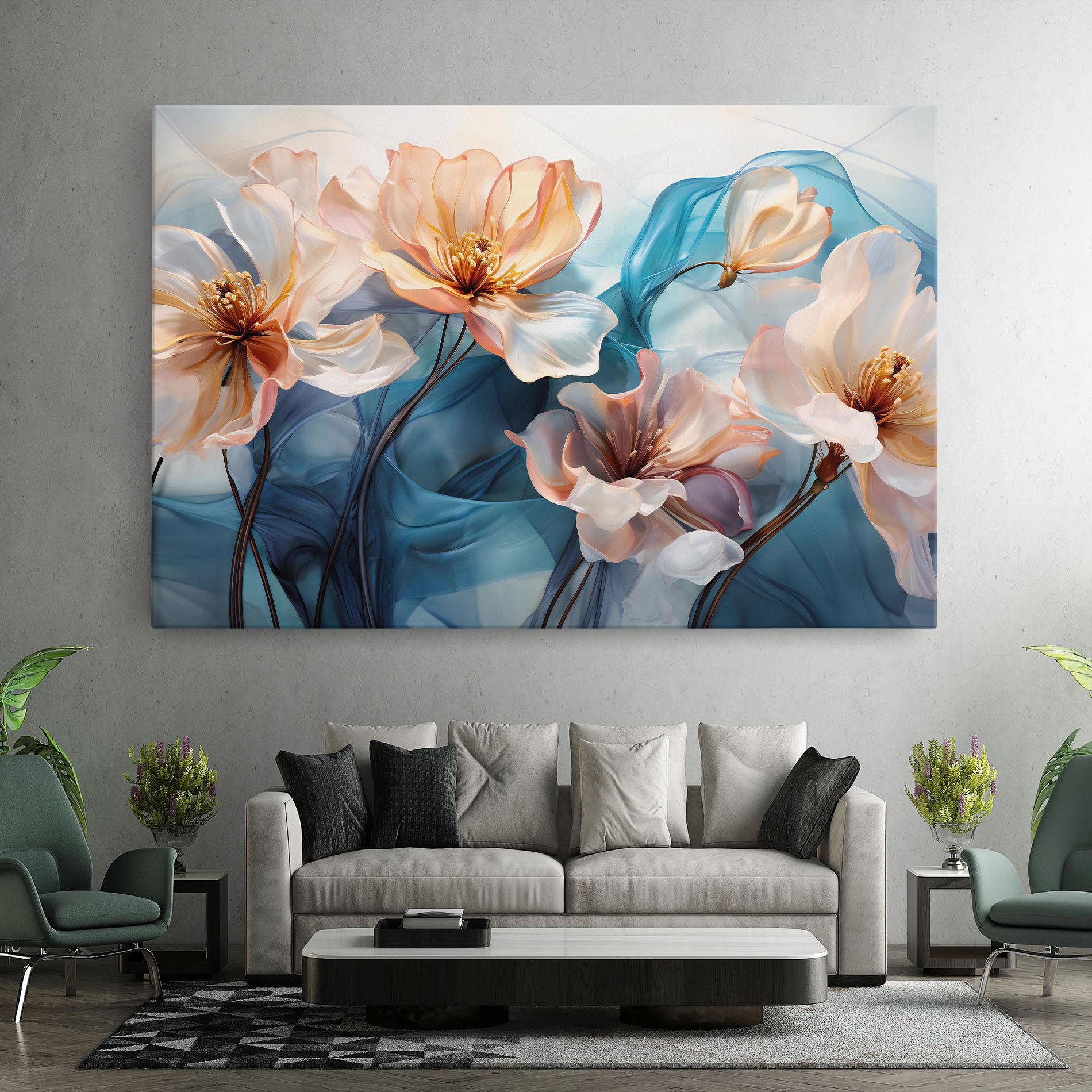 Картина на платно Pink Flowers Floating mockup 7