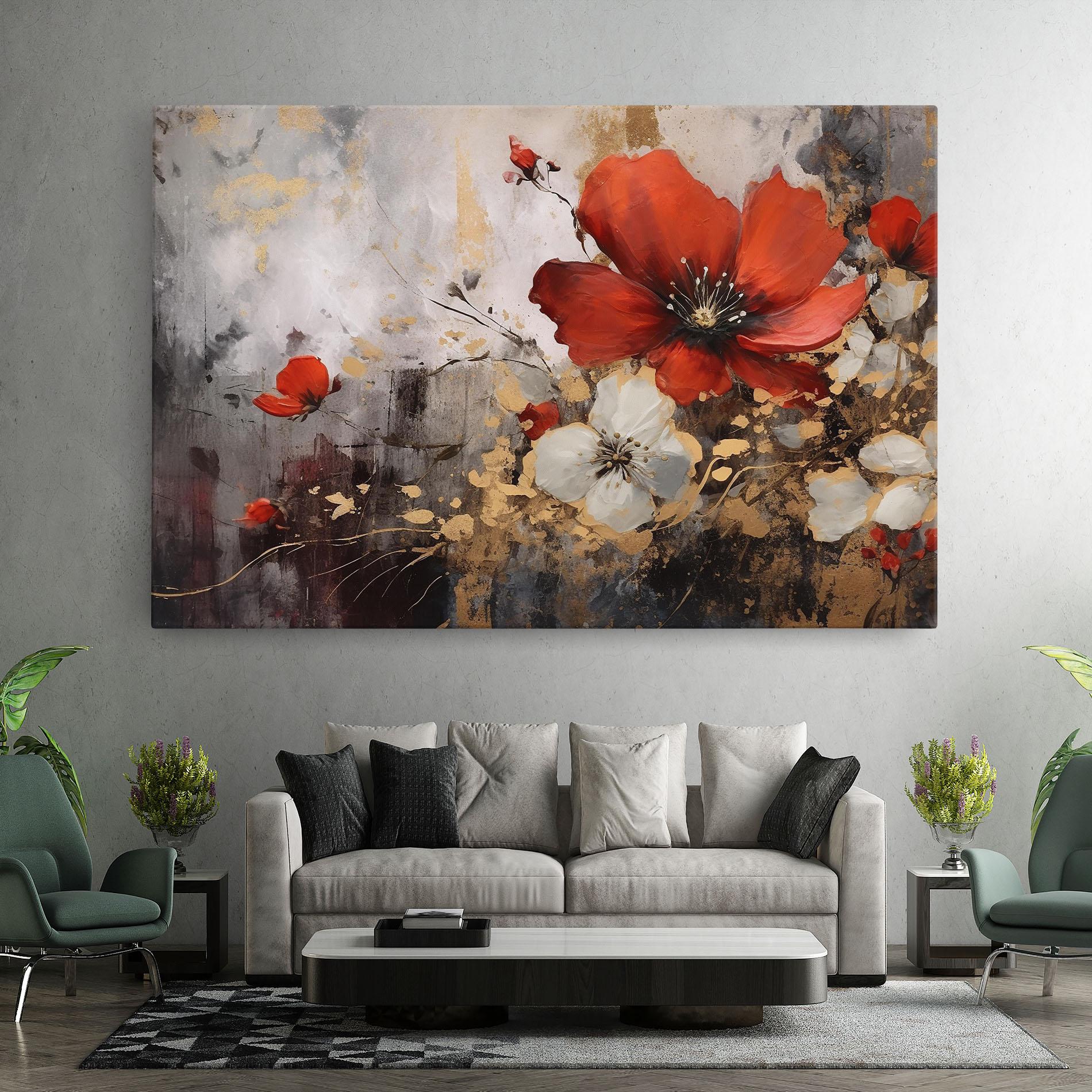 Картина на платно Red Poppy Painting mockup 7